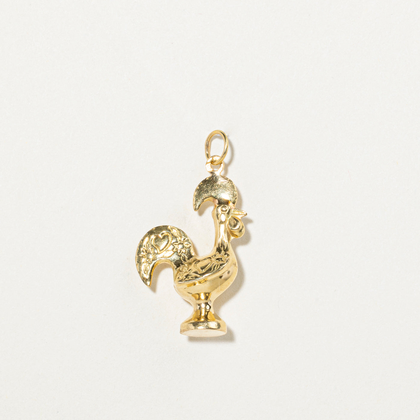 Portuguese 19k Yellow Gold Rooster Charm