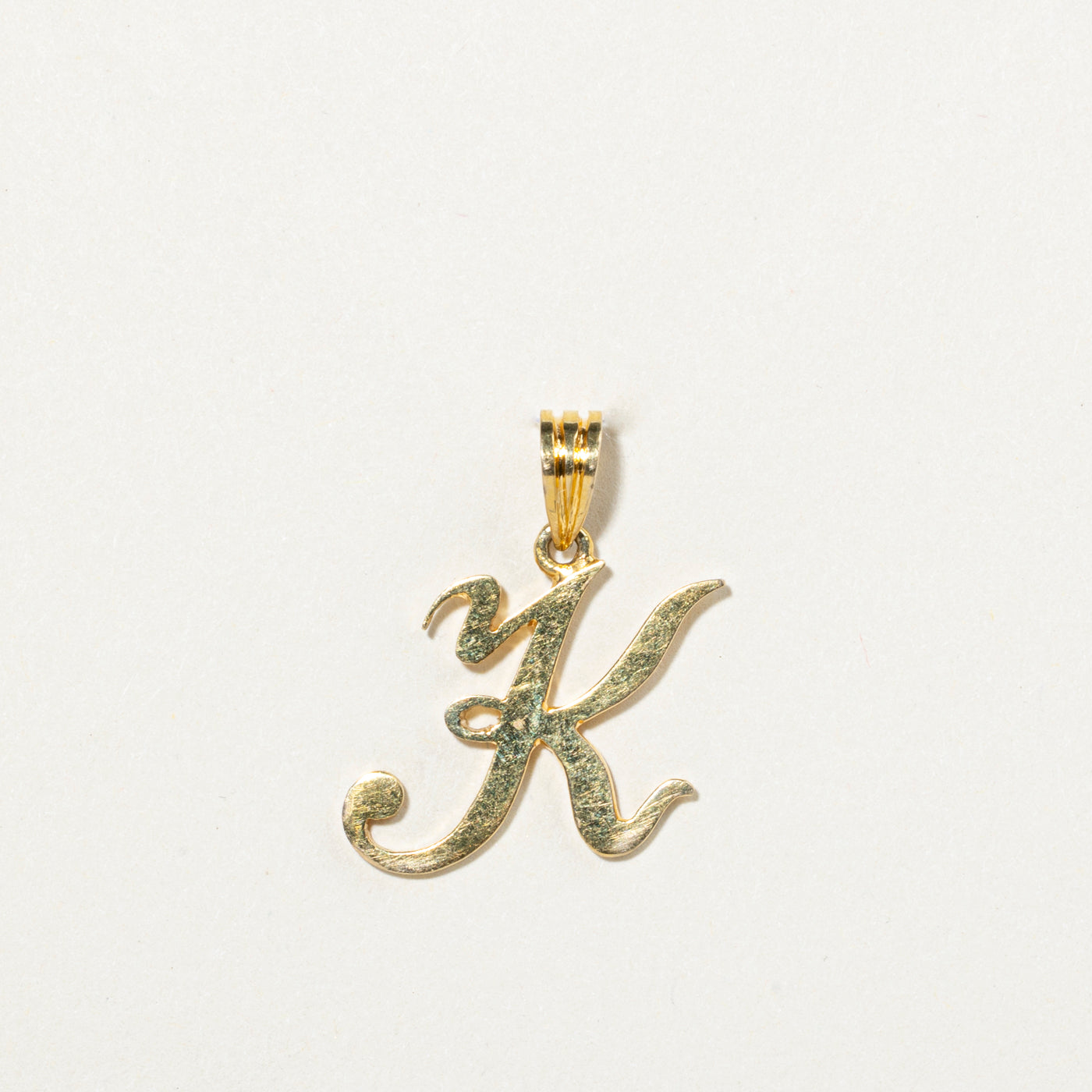 14k Yellow Gold "K" Initial Pendant