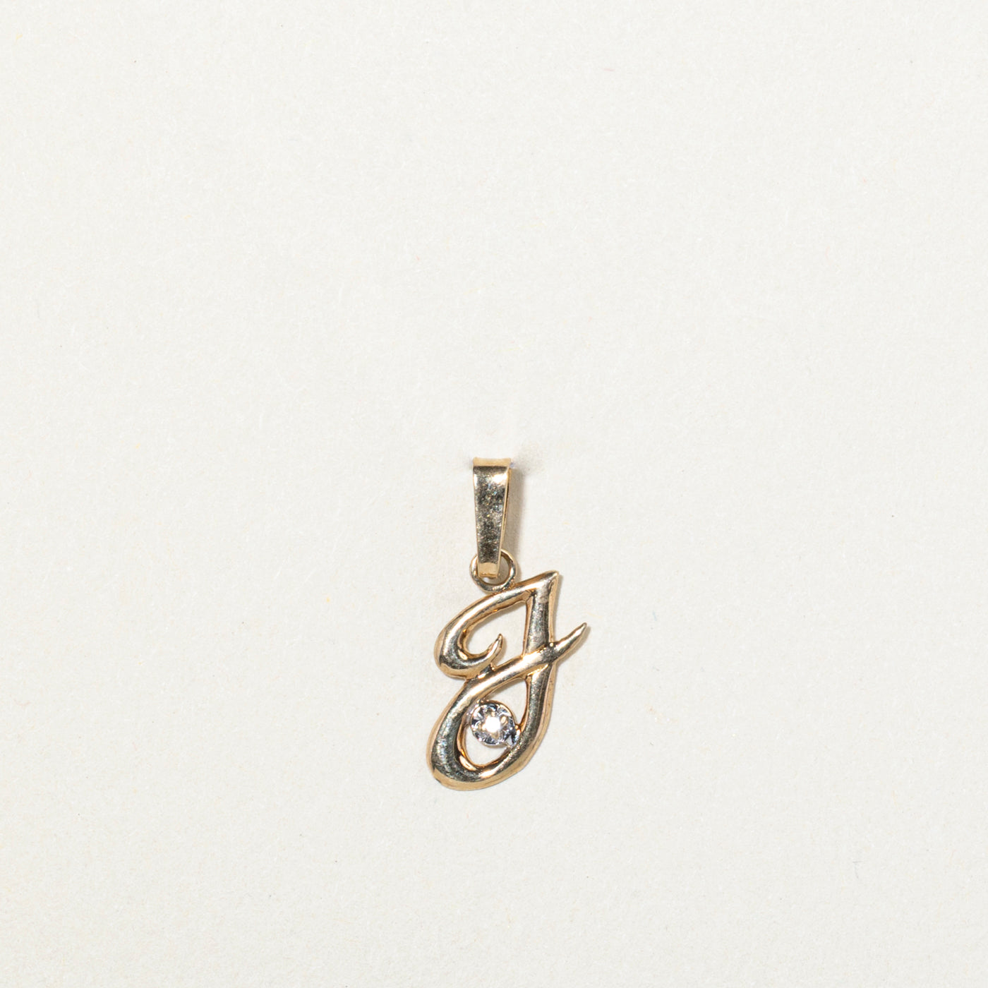 10k Diamond "J" Initial Pendant