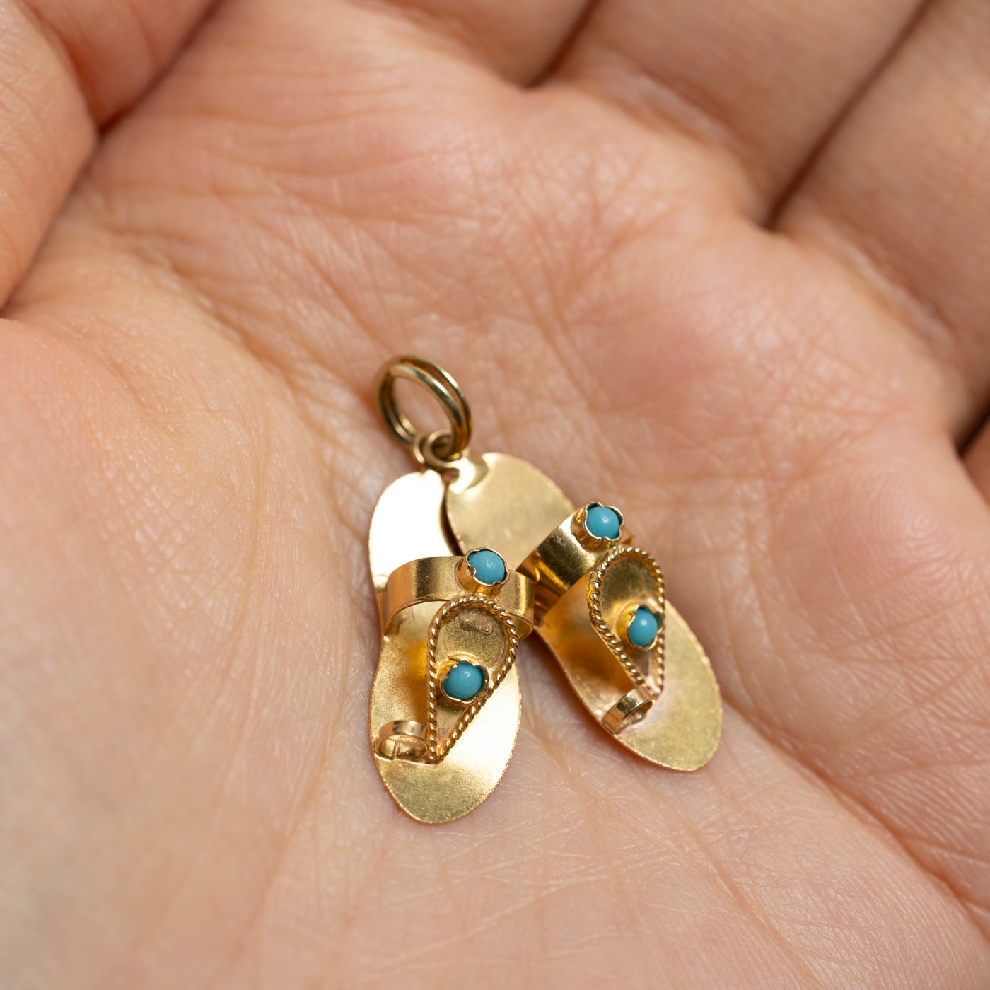 Imitation Turquoise Sandals Charm
