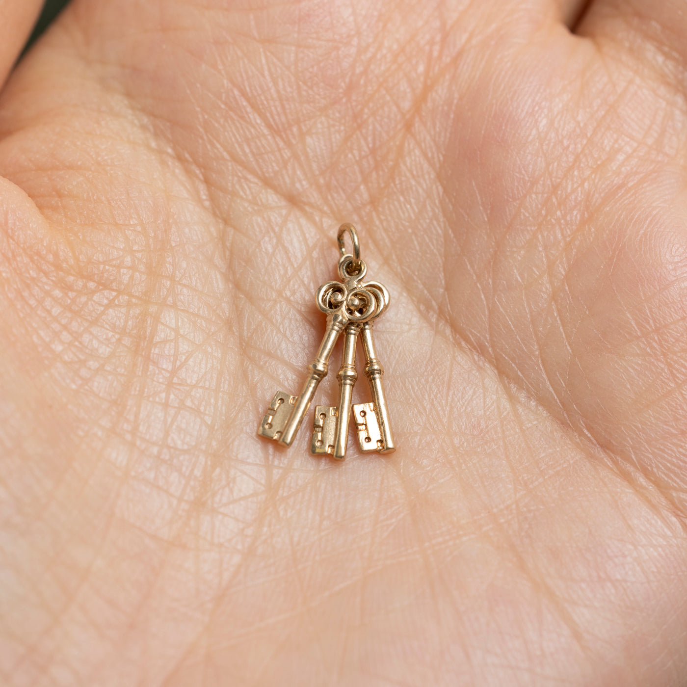 10k Yellow Gold Three Keys Charm