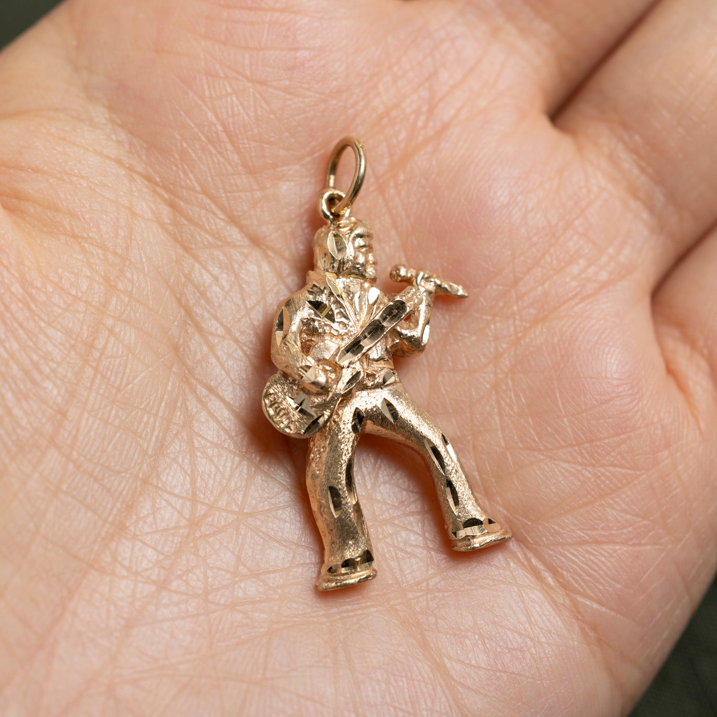 10k Yellow Gold Elvis Charm
