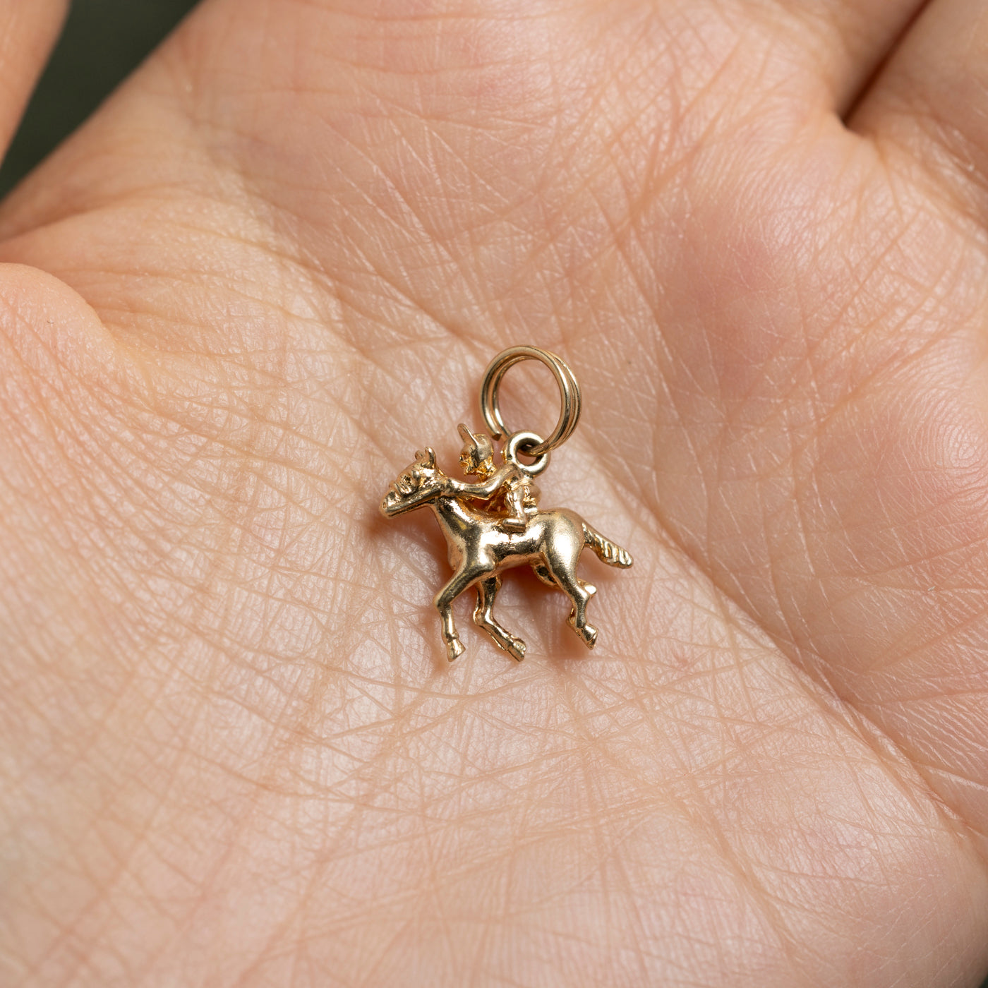 10k Yellow Gold Horse Jockey Charm