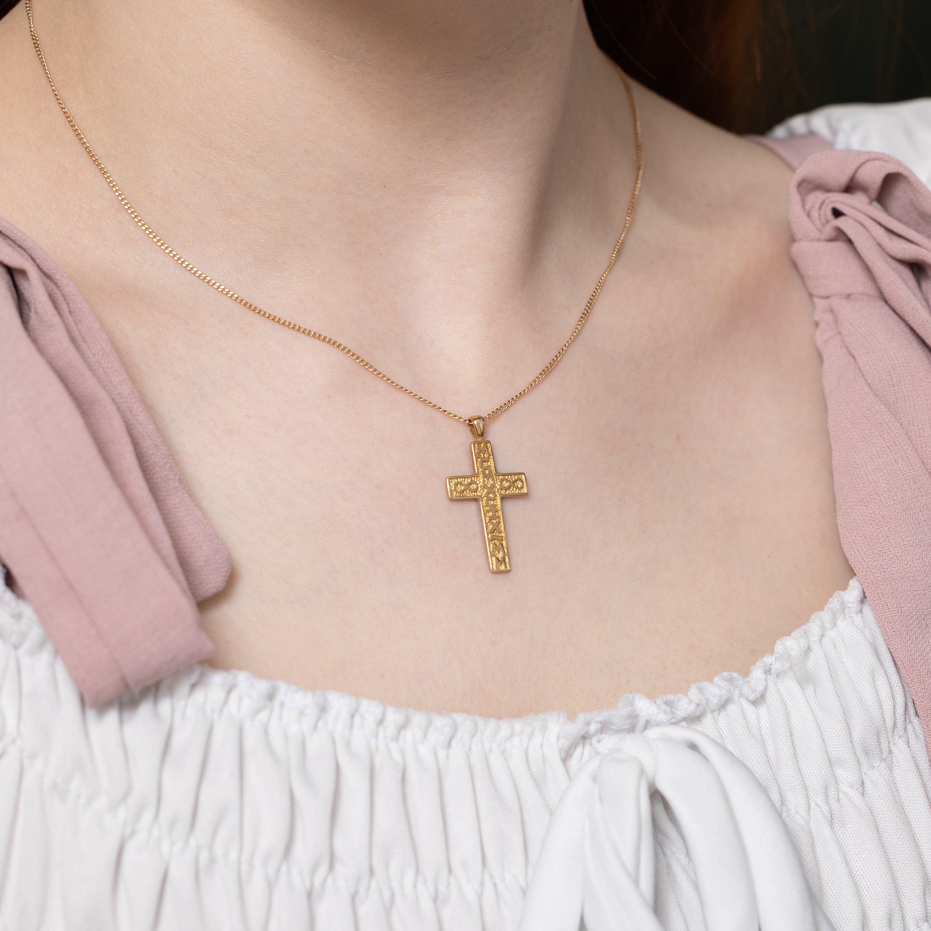 2000 Birmingham 9k Yellow Gold Y2K Cross Pendant