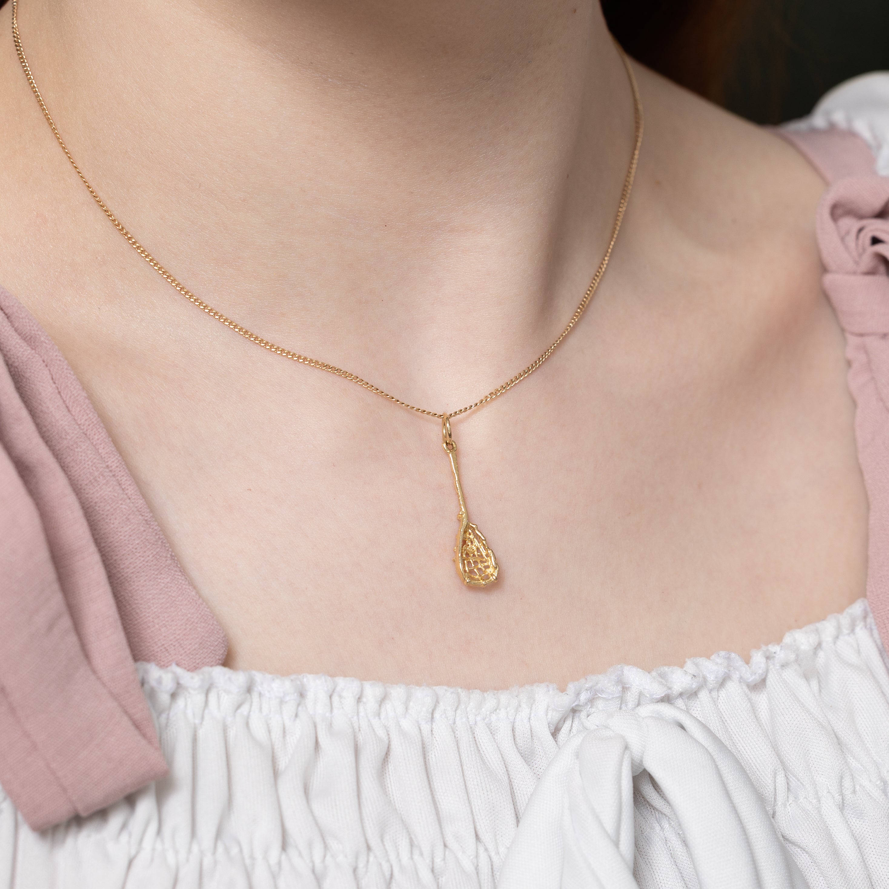 10k Yellow Gold Lacrosse Stick Charm