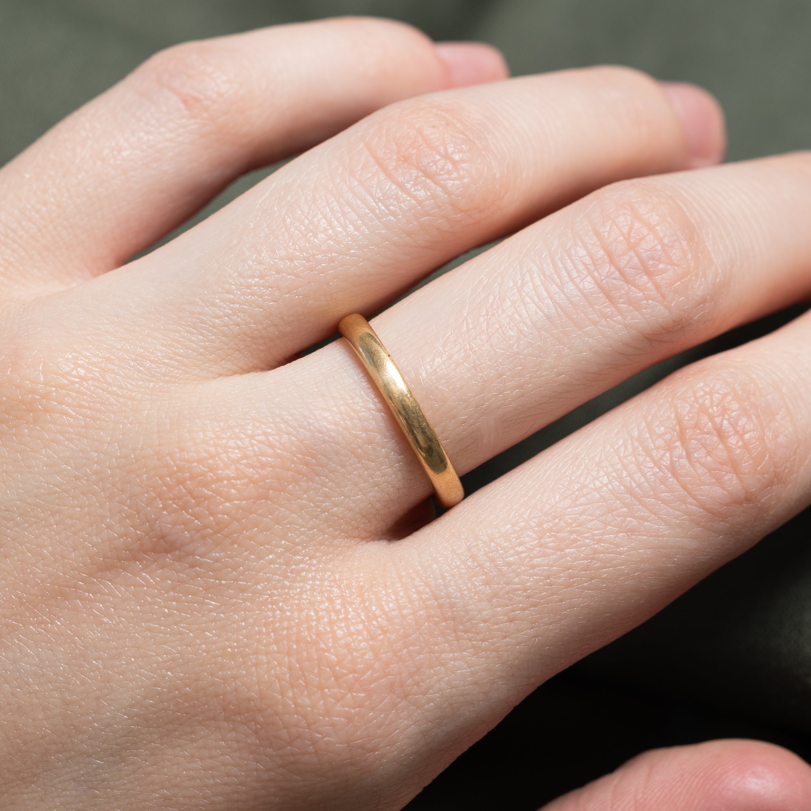 Vintage Canadian Pseudo Hallmarked 18k Yellow Gold Band | 2.7mm | SZ 6.75