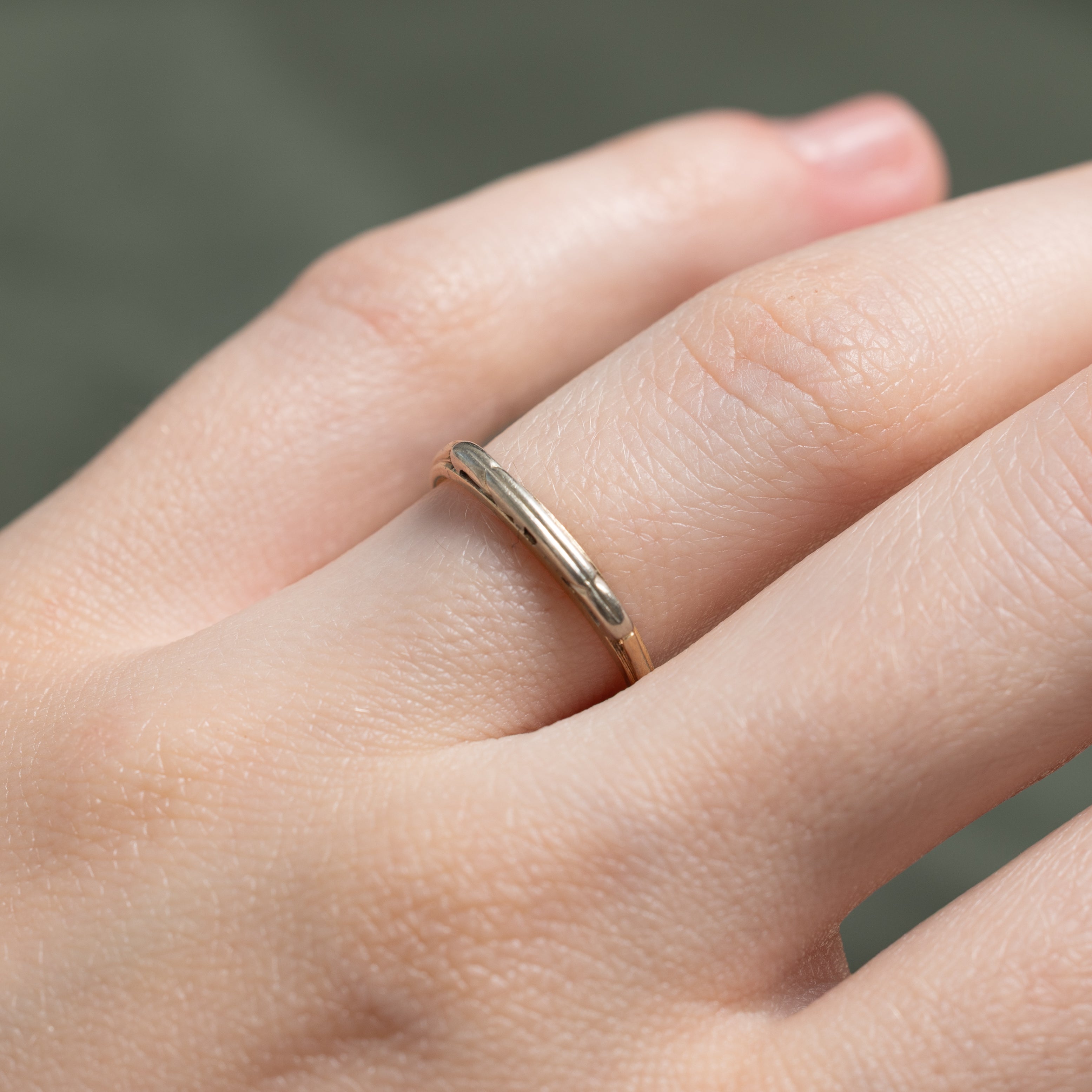 'Birks' 14k Two Tone Gold Thin Ring | SZ 5.5