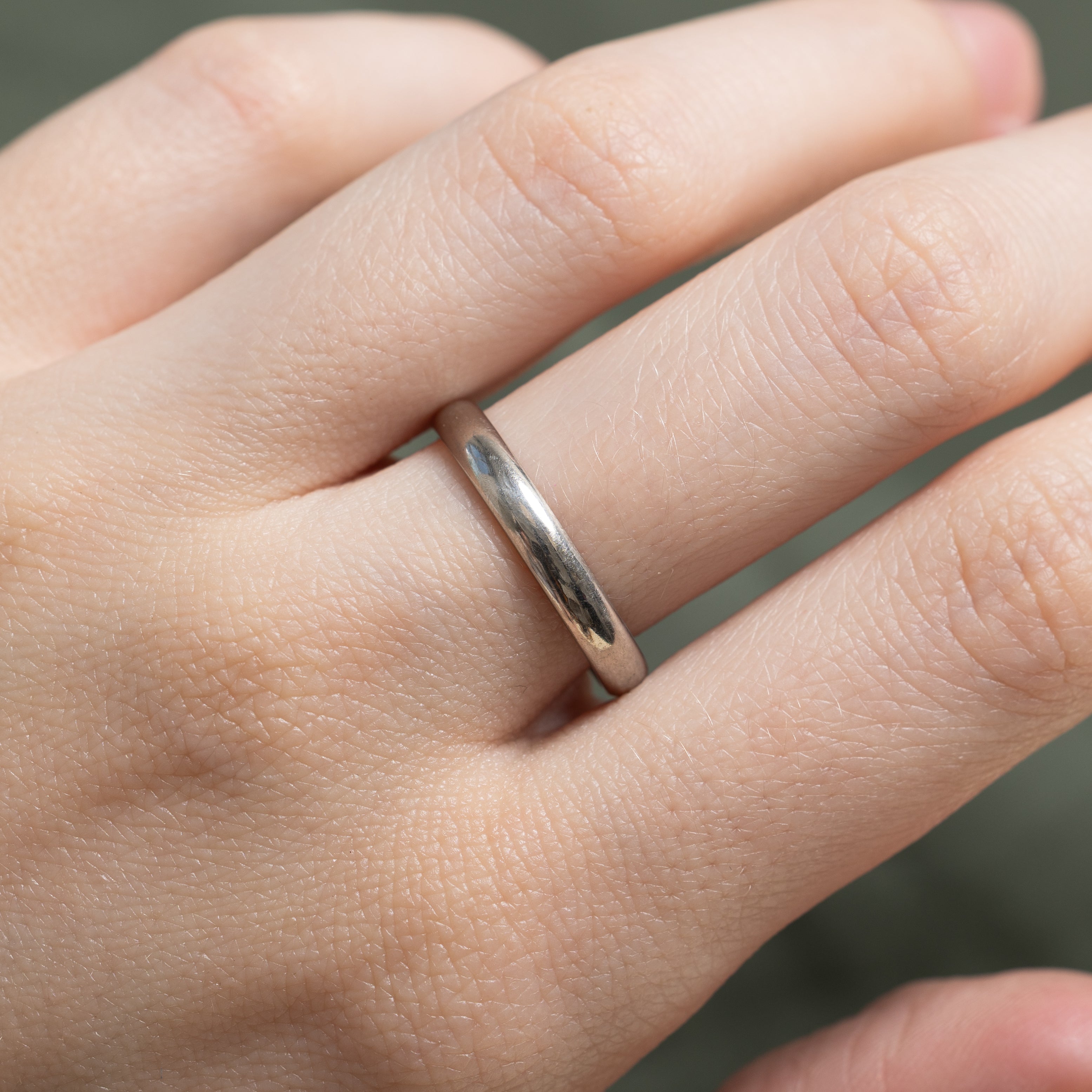 'Birks' 18k White Gold Plain Band | 3.25mm | SZ 8