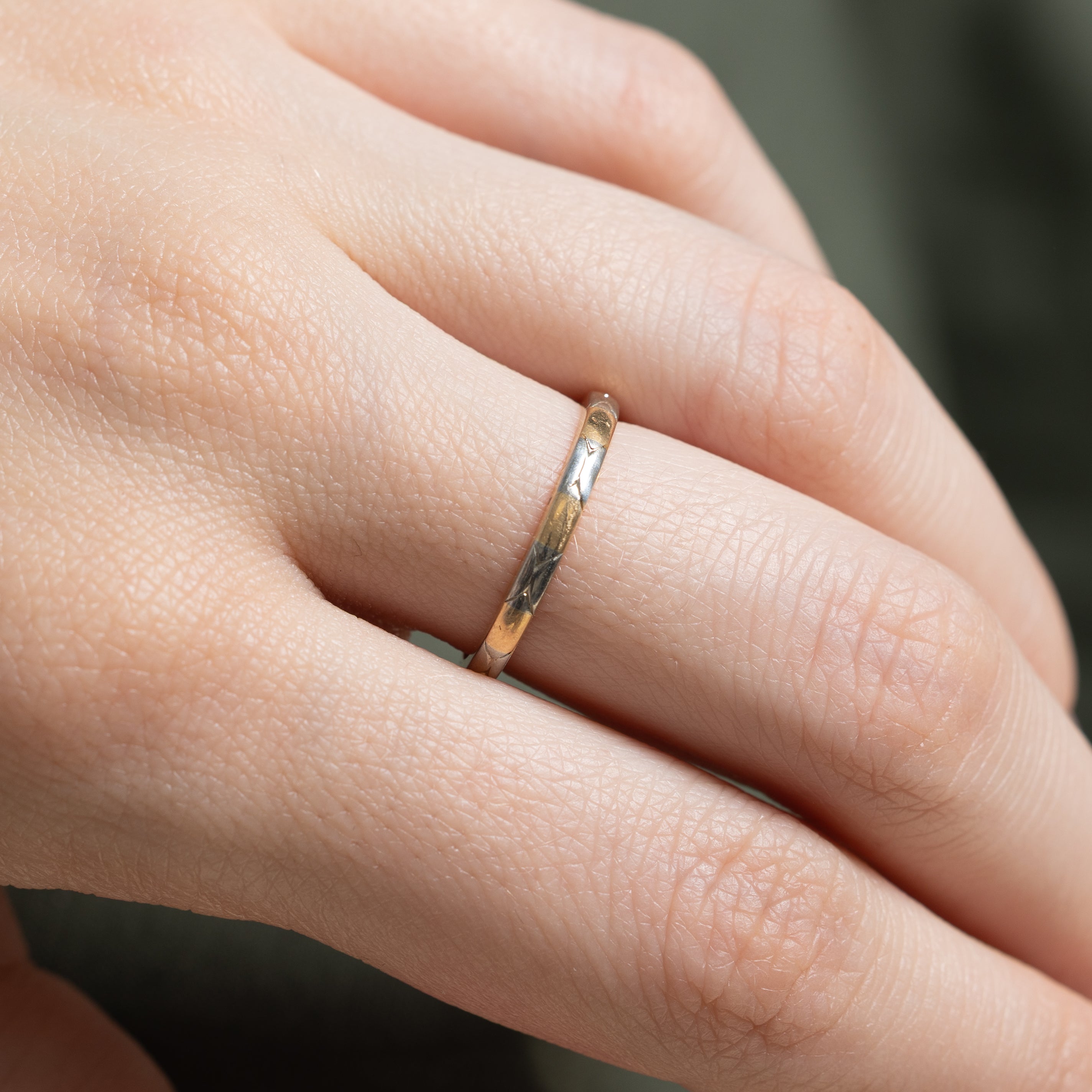 Alliance bicolore en or 14-18 carats | 2,2 mm | Taille 6,5
