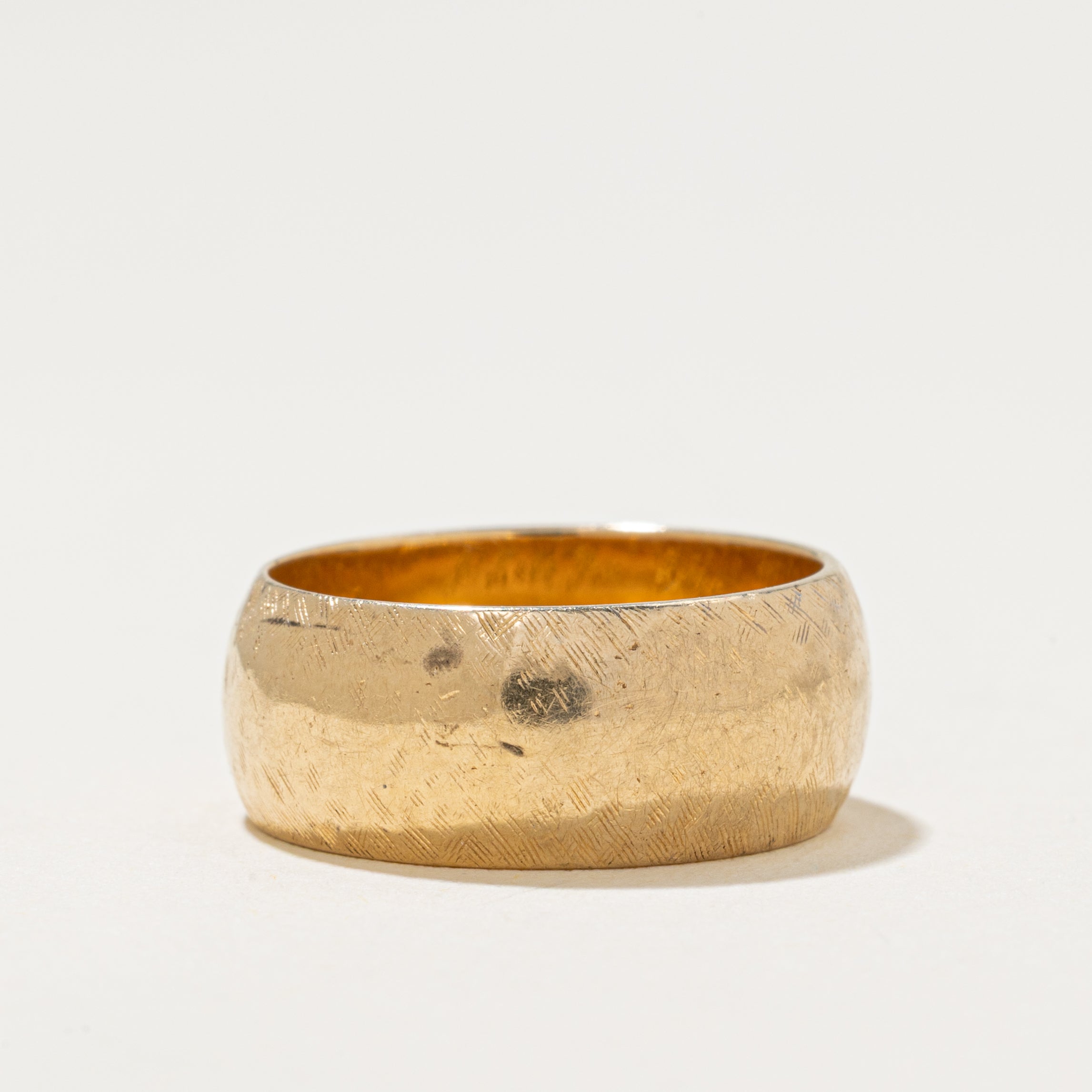 'Birks' 14k Yellow Gold Textured Cigar Band | 7.5mm | SZ 5