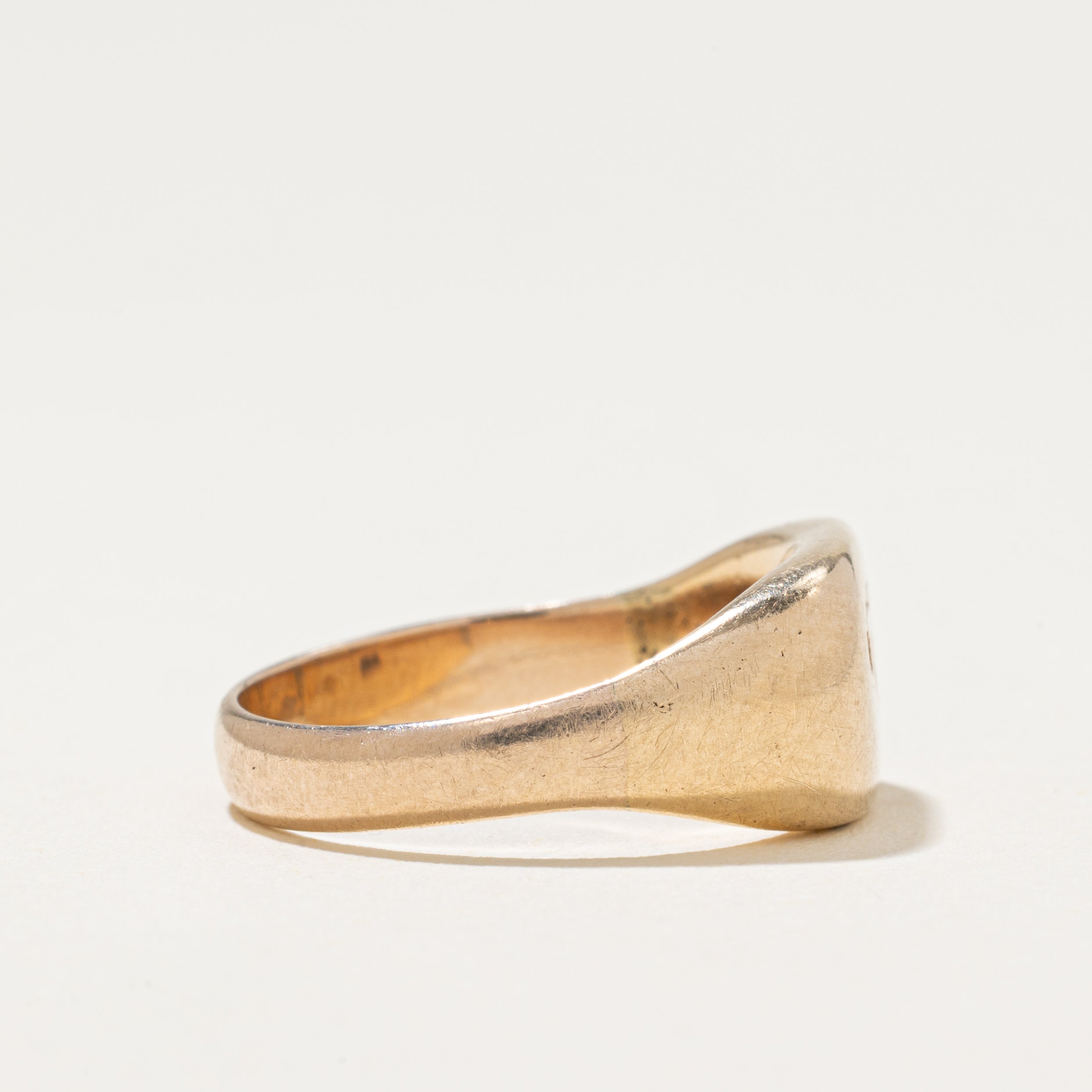 'Birks' 10k Yellow Gold Numeral "IV" Signet Ring | 4.87 | SZ 6