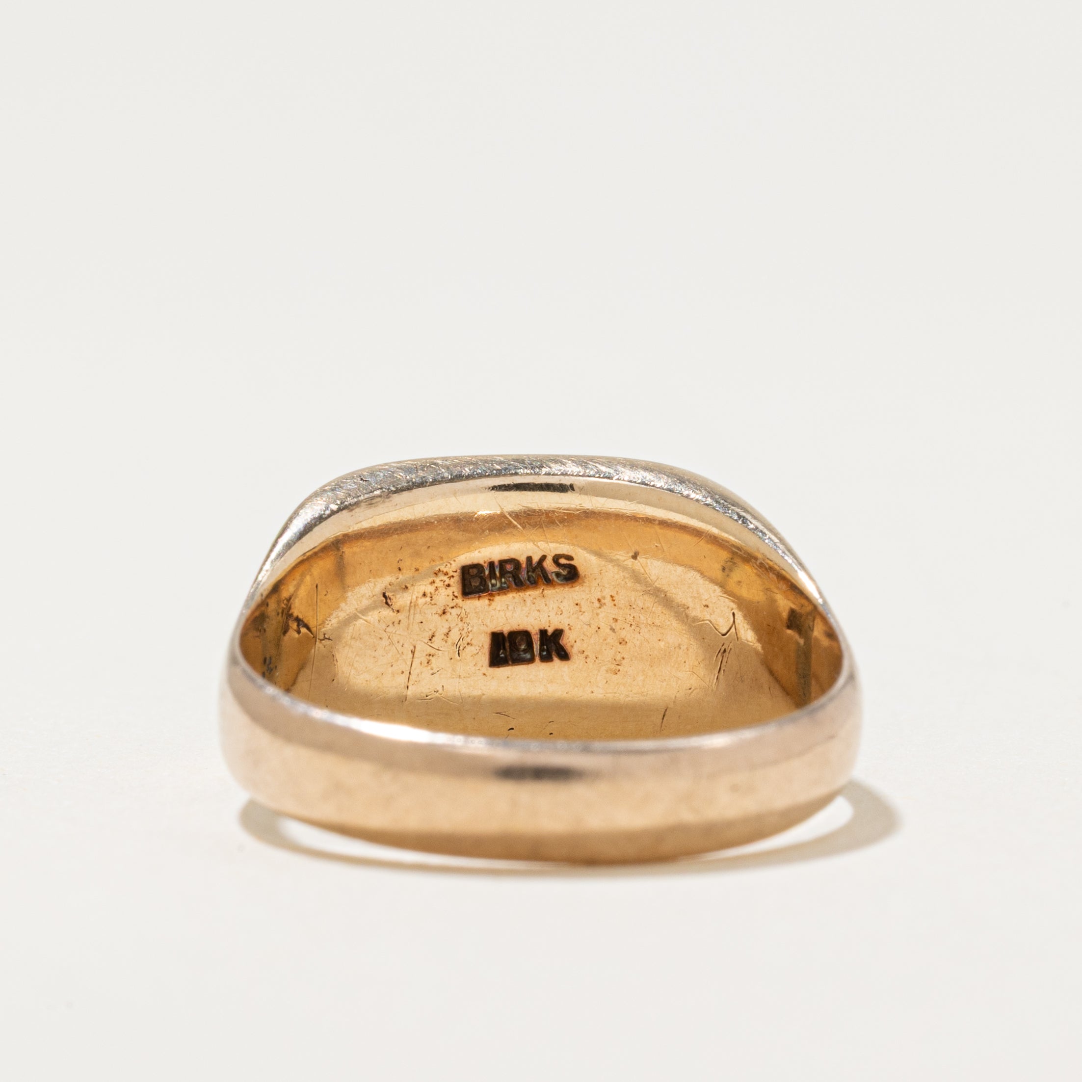 'Birks' 10k Yellow Gold Numeral "IV" Signet Ring | 4.87 | SZ 6