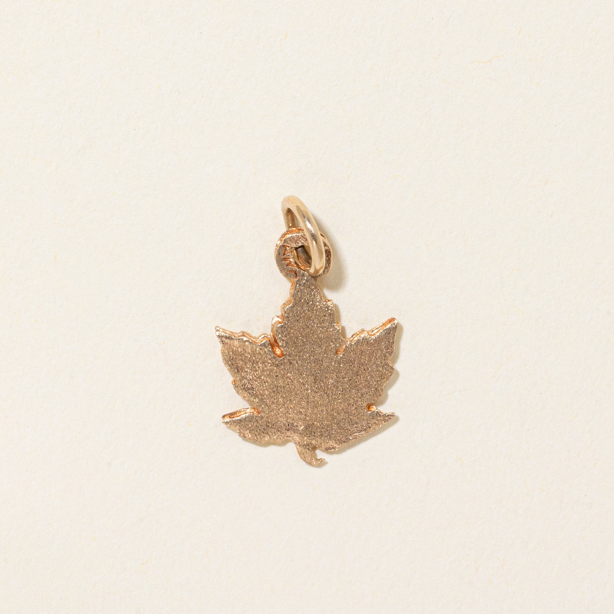 10k Yellow Gold Diamond Cut Maple Leaf Charm
