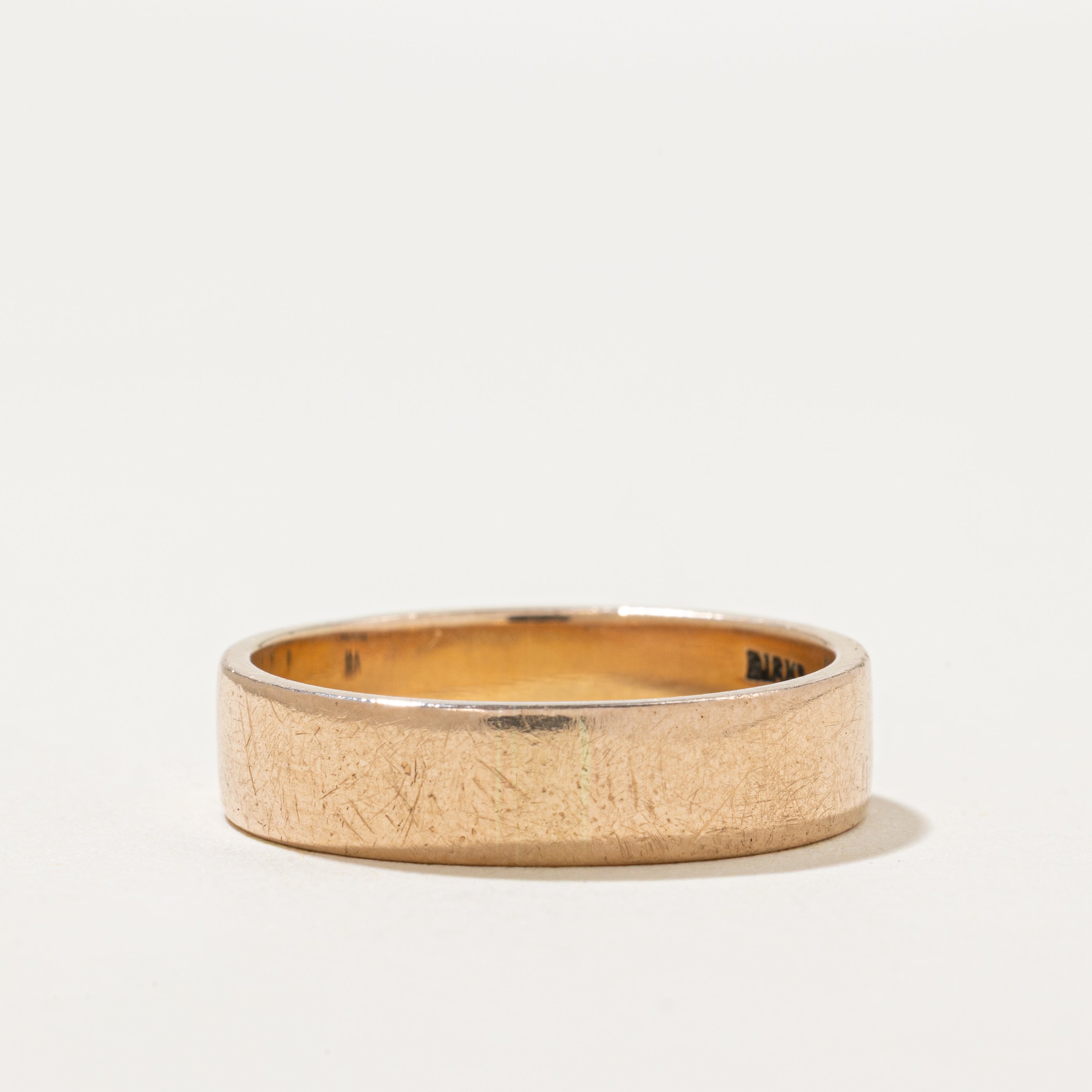'Birks' 10k Yellow Gold Initialized Band | 5.75mm | SZ 10.5