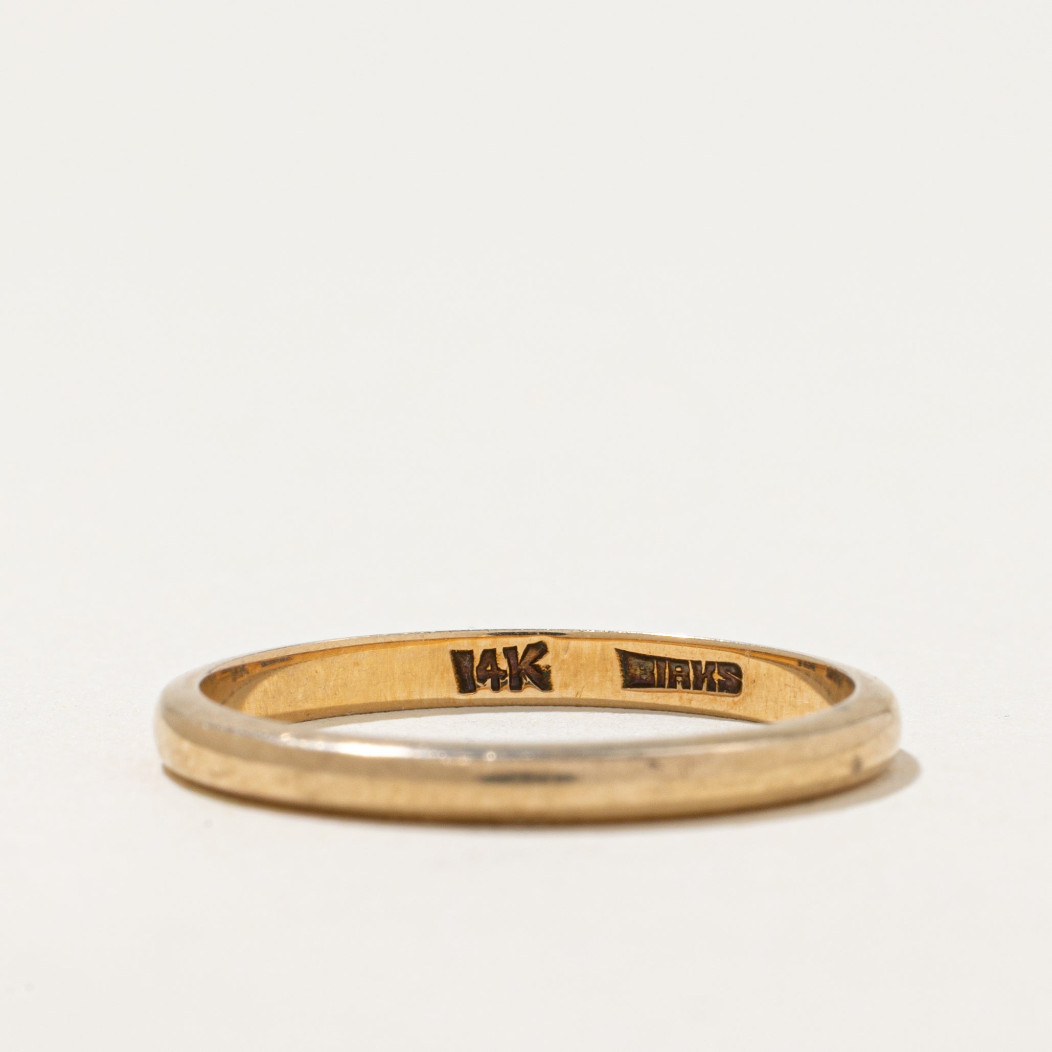 Bague fine Birks en or jaune 14 carats | 2,2 mm | Taille 7,5