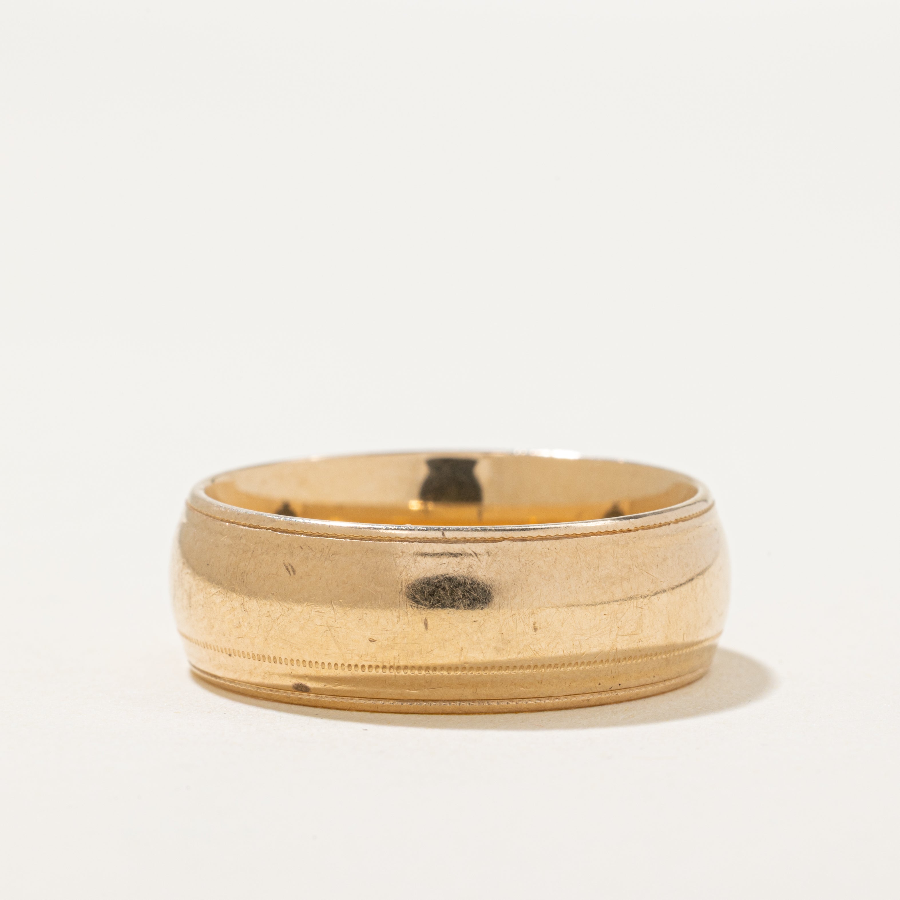 'Birks' 14k Yellow Gold Milgrained Band | 8mm | SZ 11