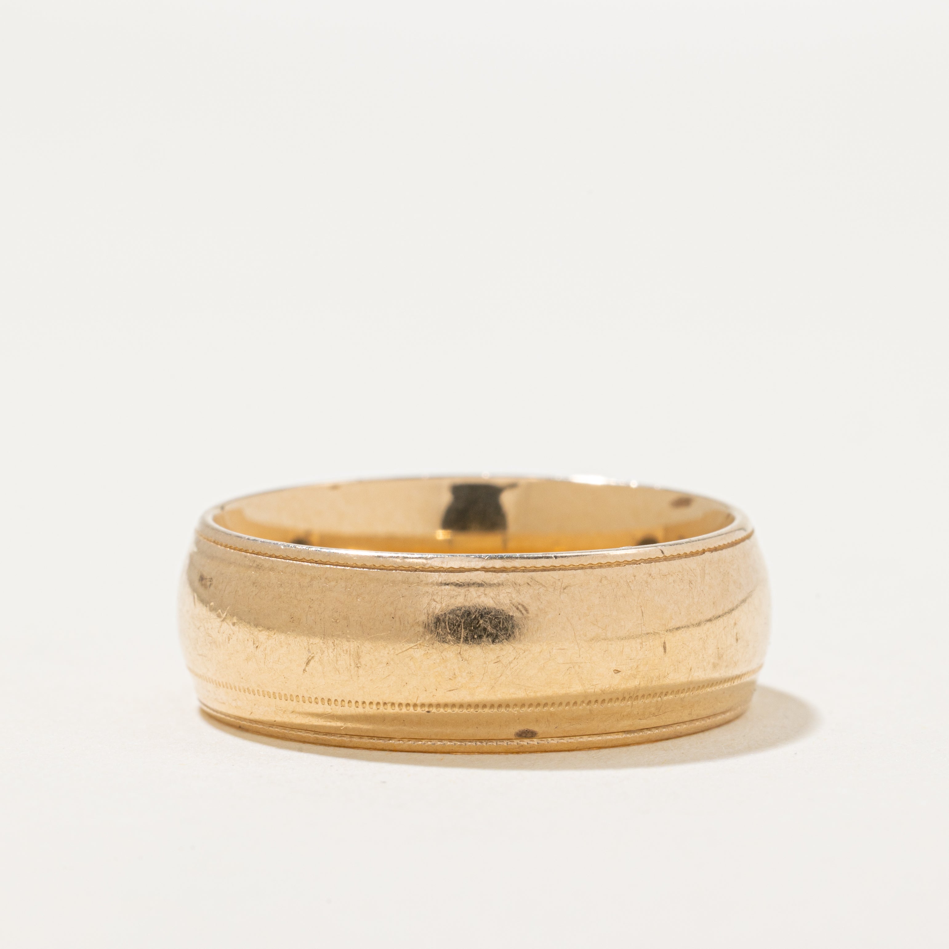 'Birks' 14k Yellow Gold Milgrained Band | 8mm | SZ 11