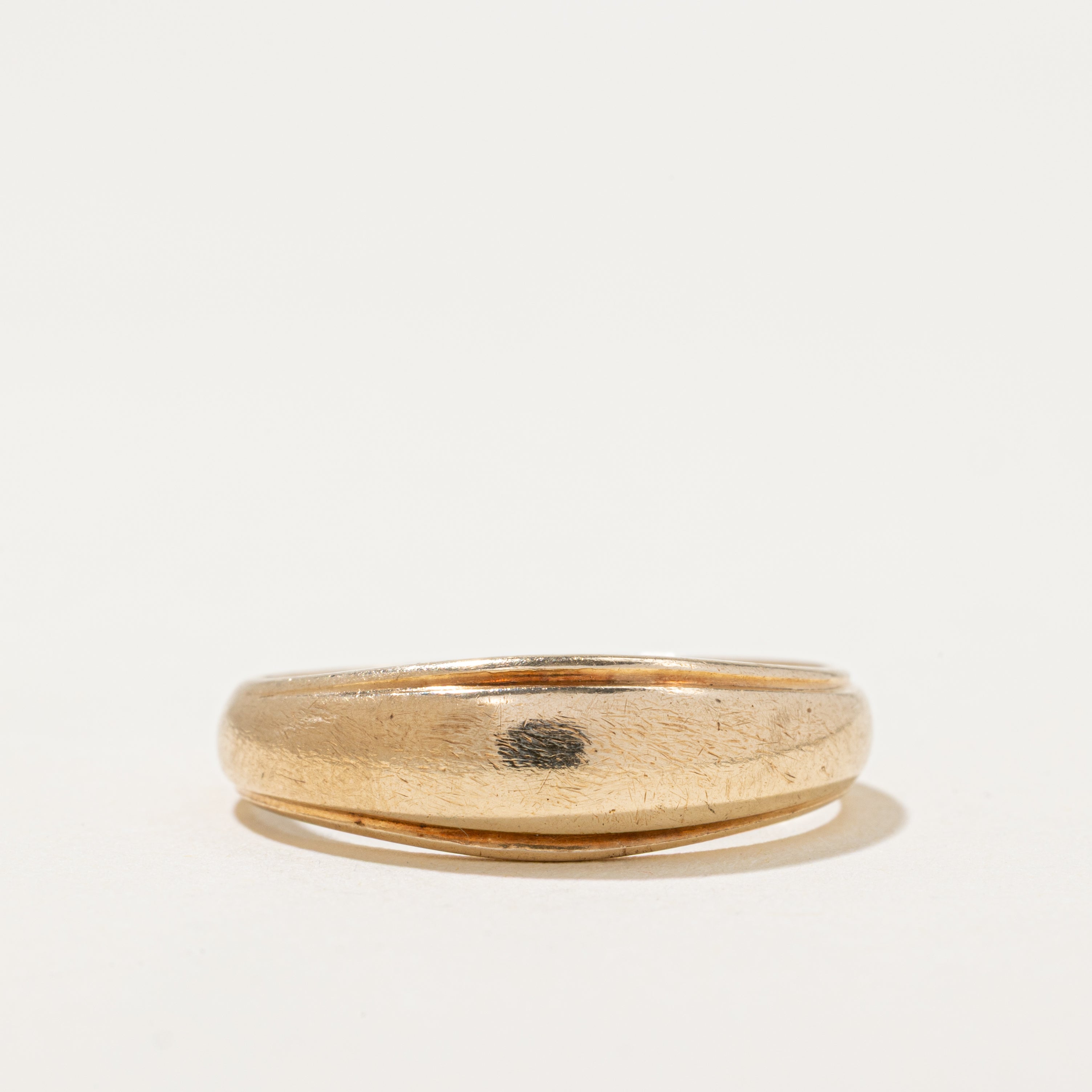 'Birks' 10k Yellow Gold Grooved Dome Ring | SZ 9