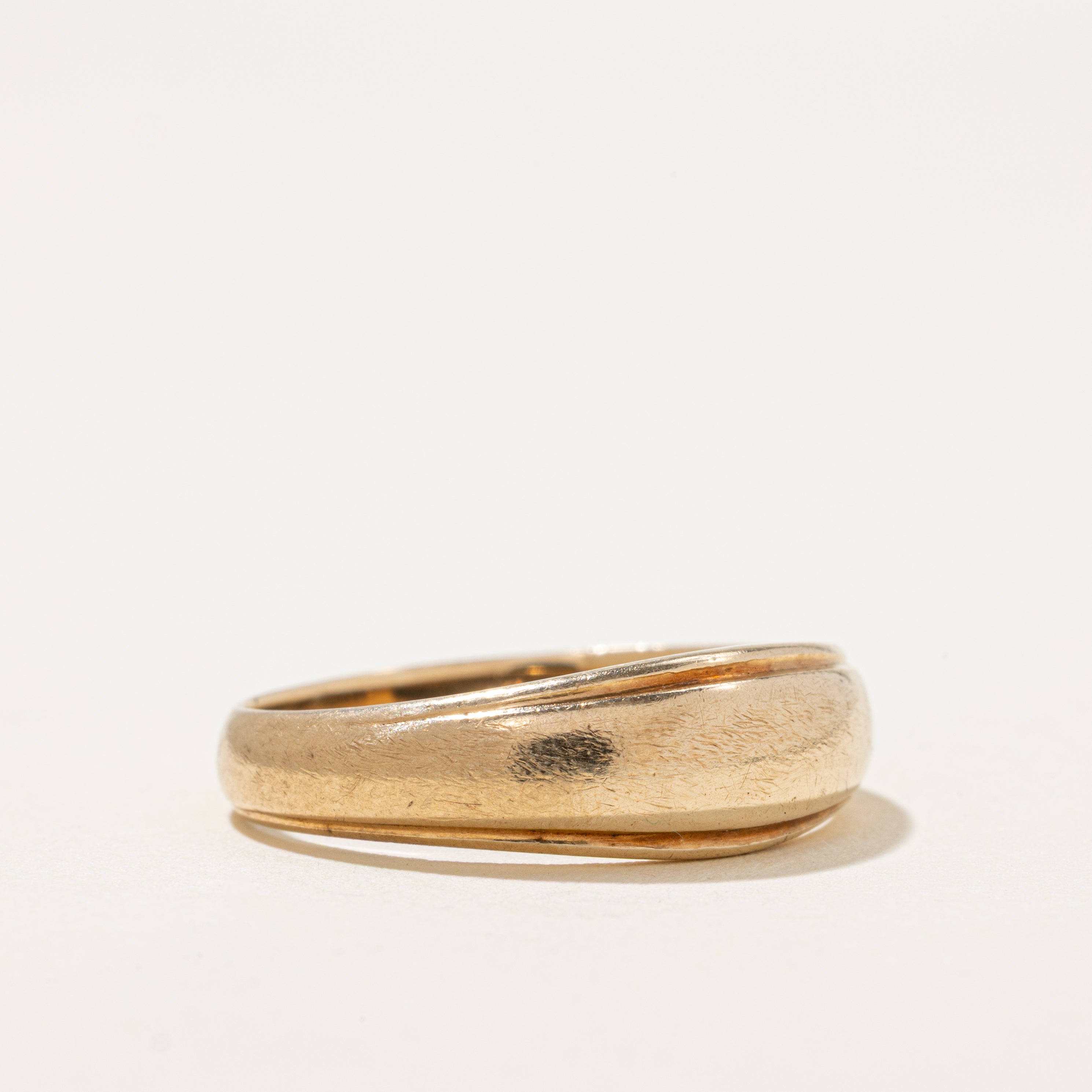 'Birks' 10k Yellow Gold Grooved Dome Ring | SZ 9