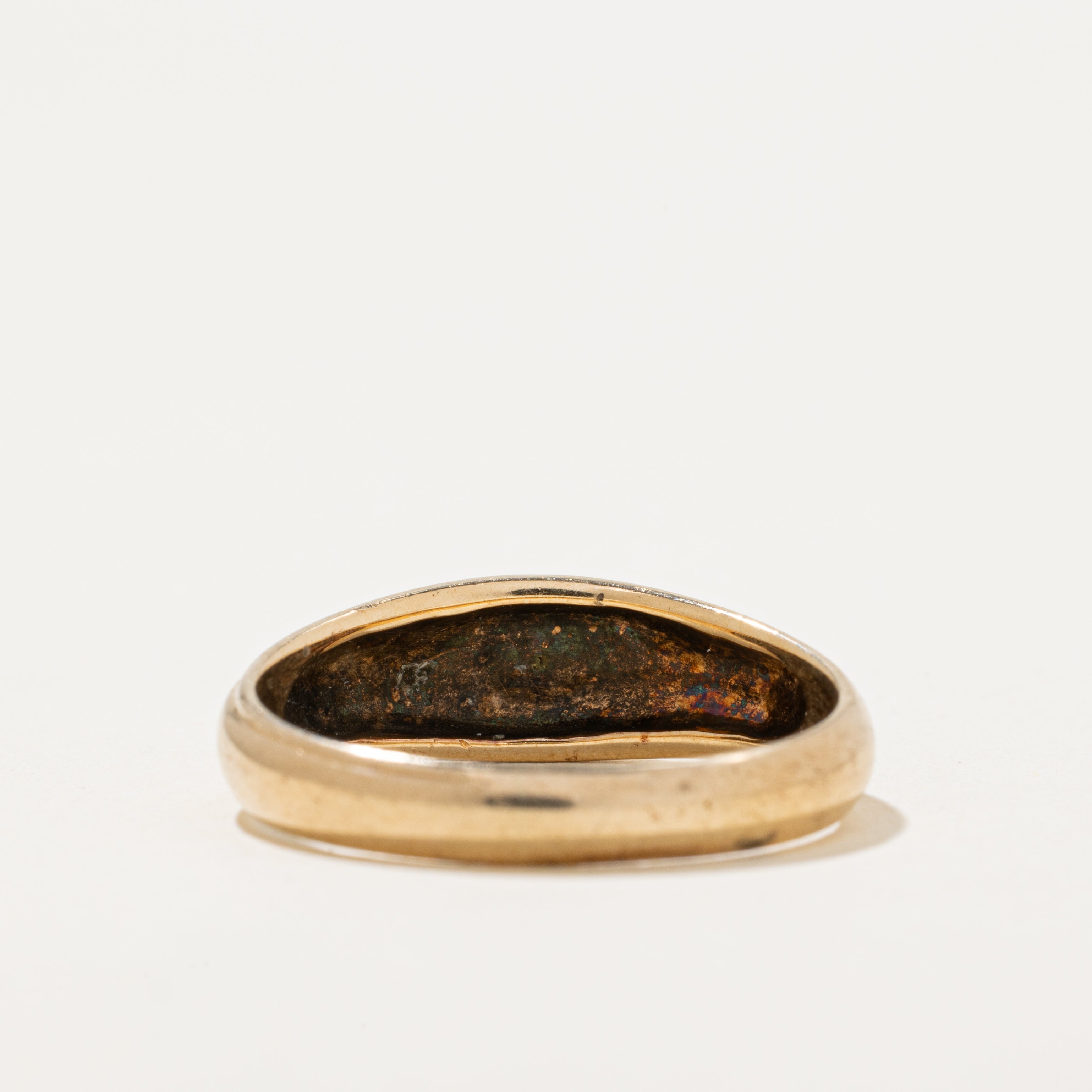 'Birks' 10k Yellow Gold Grooved Dome Ring | SZ 9
