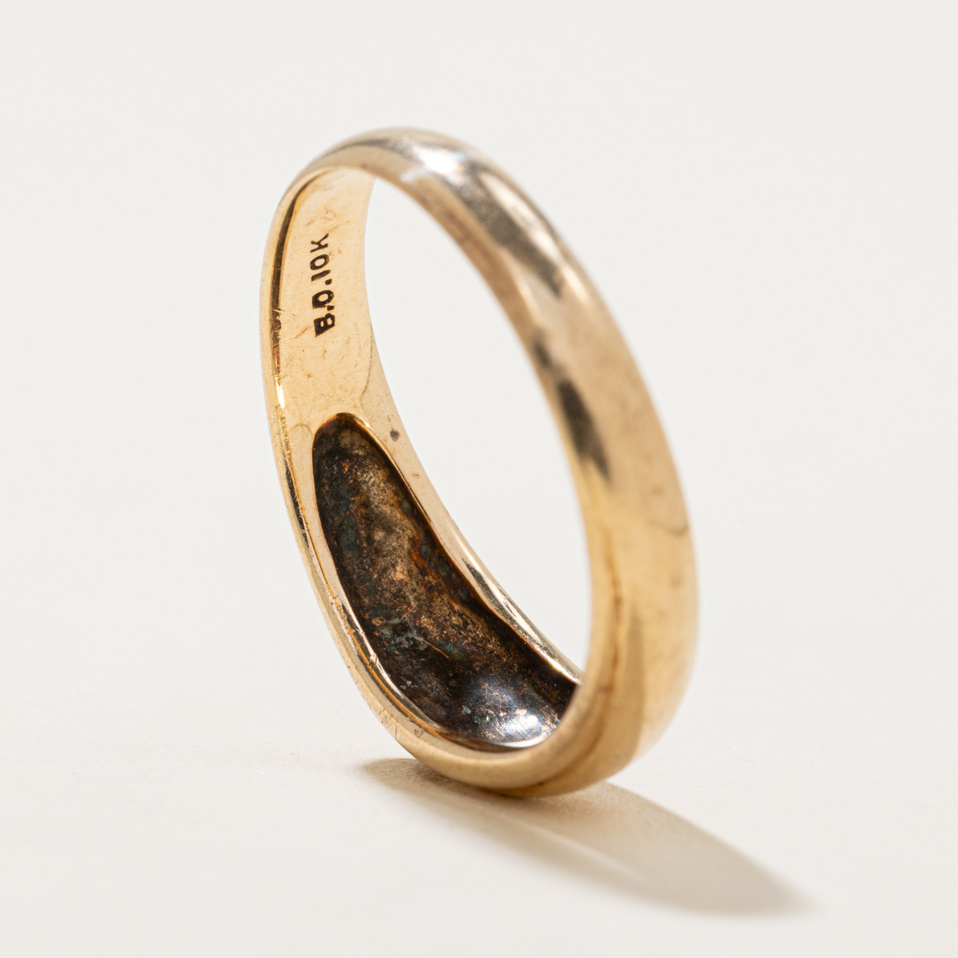 'Birks' 10k Yellow Gold Grooved Dome Ring | SZ 9