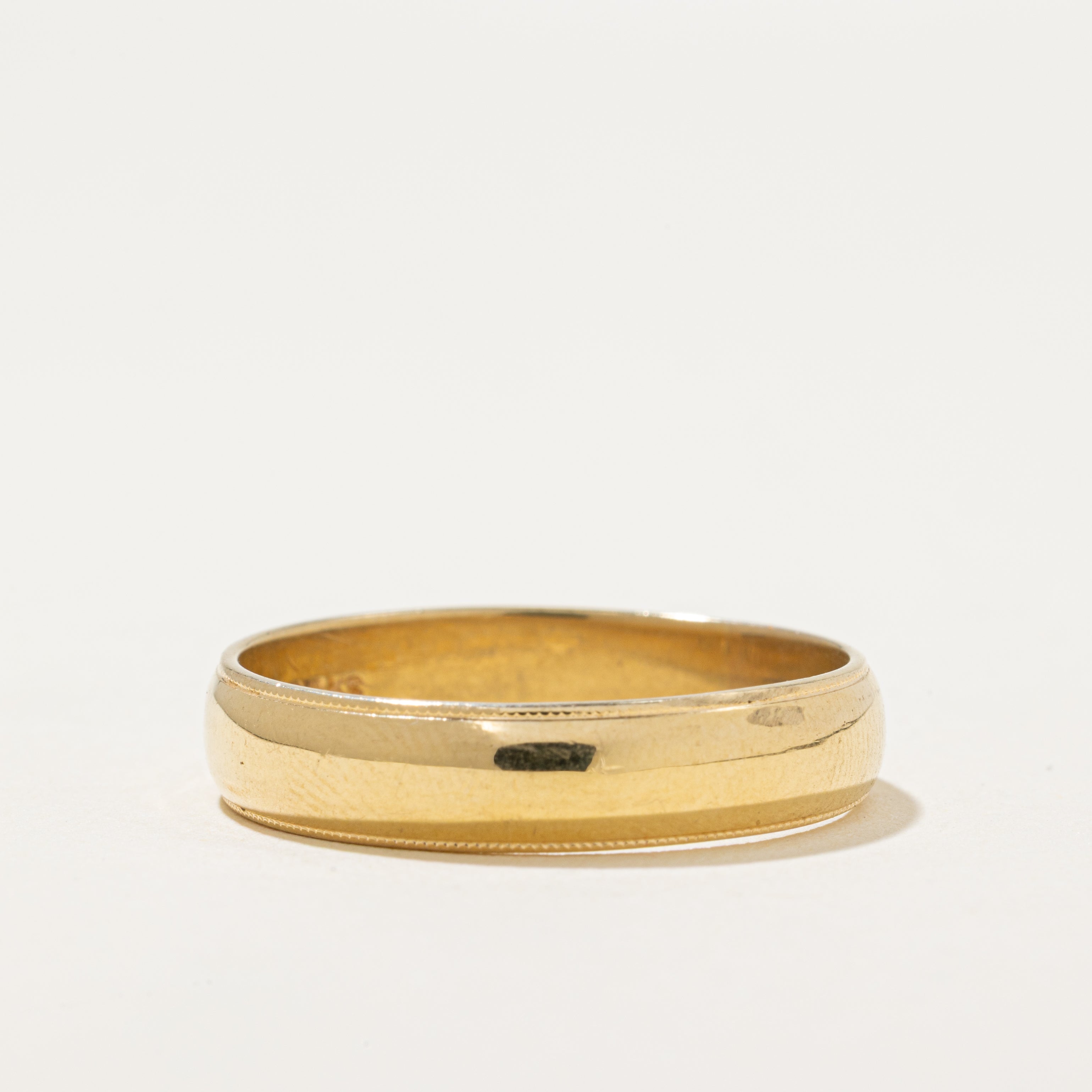 'Birks' 18k Yellow Gold Milgrain Band | 5mm | SZ 11.75