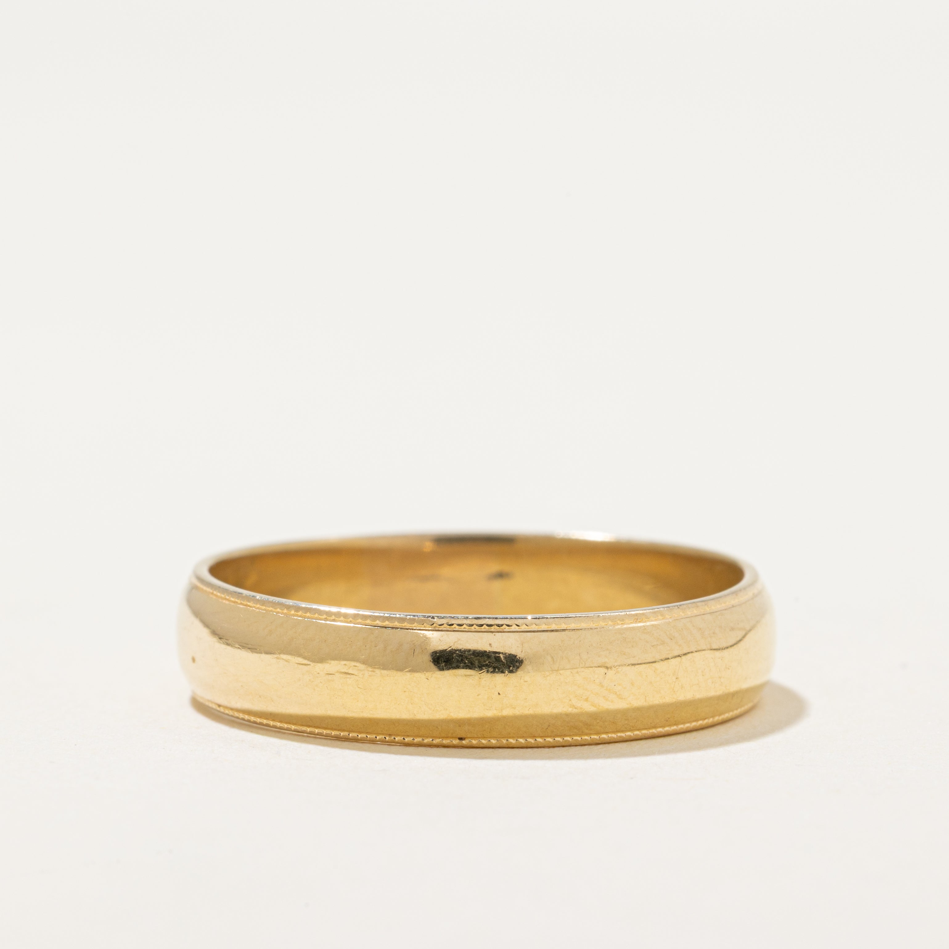 'Birks' 18k Yellow Gold Milgrain Band | 5mm | SZ 11.75