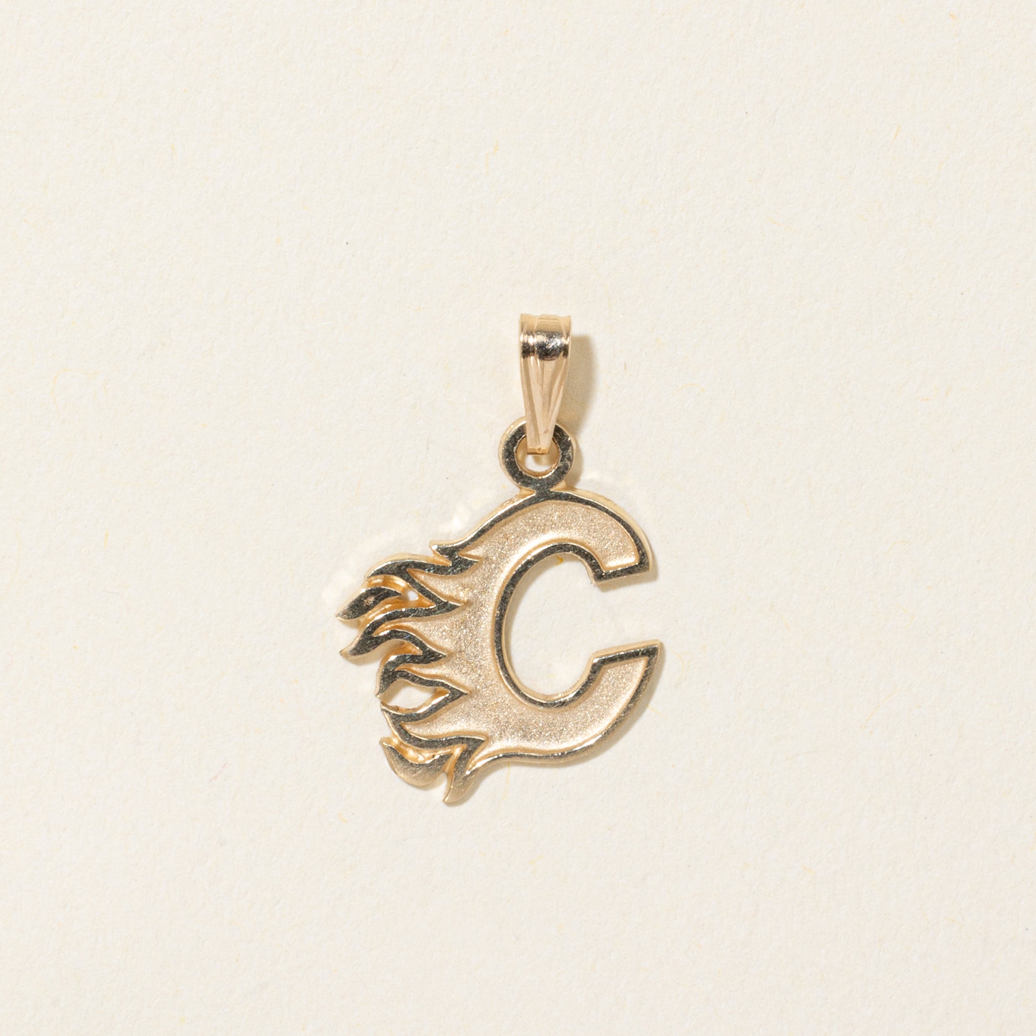 10k Yellow Gold Calgary Flames "C" Charm