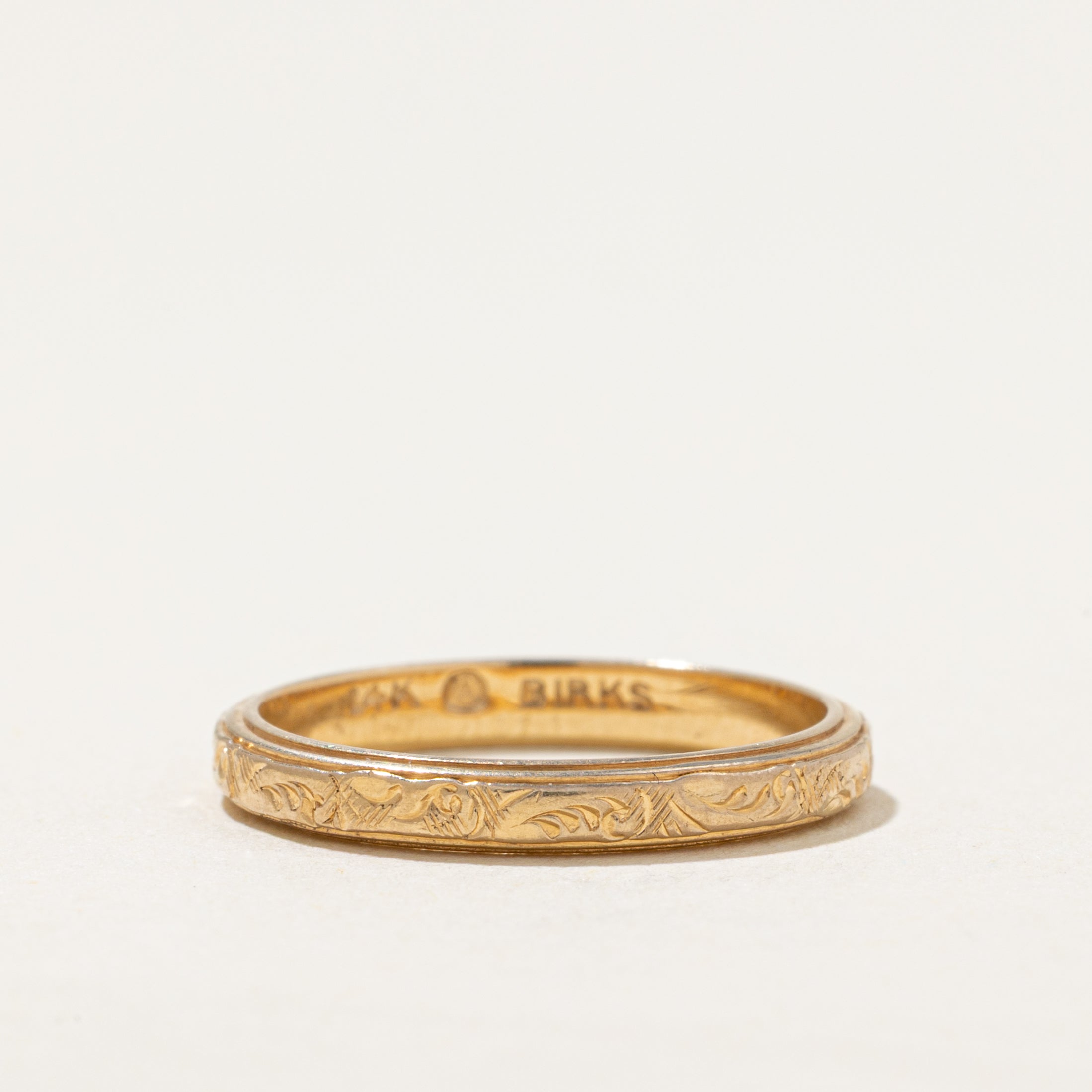'Birks' 14k Yellow Gold Textured Band | SZ 5
