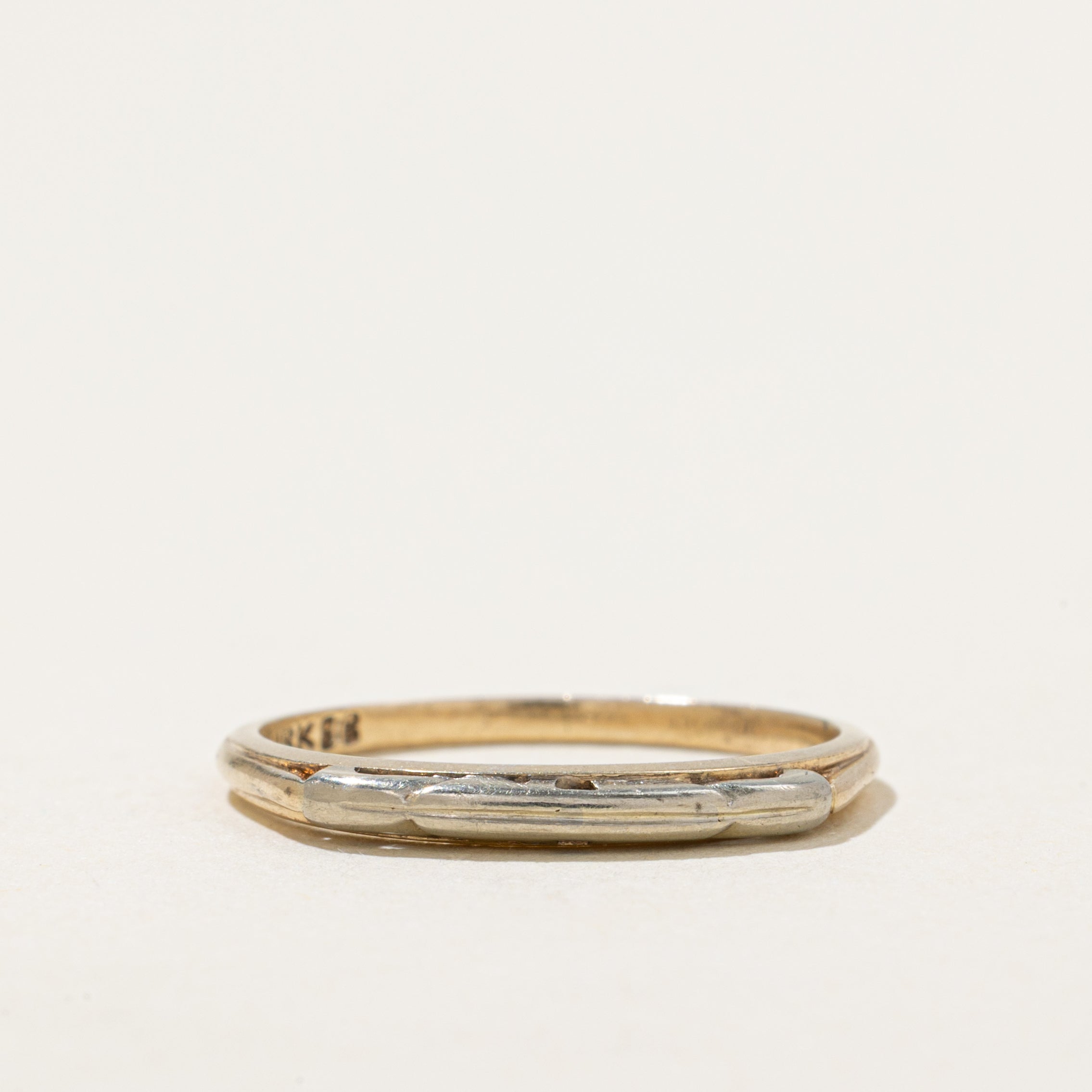 'Birks' 14k Two Tone Gold Thin Ring | SZ 5.5