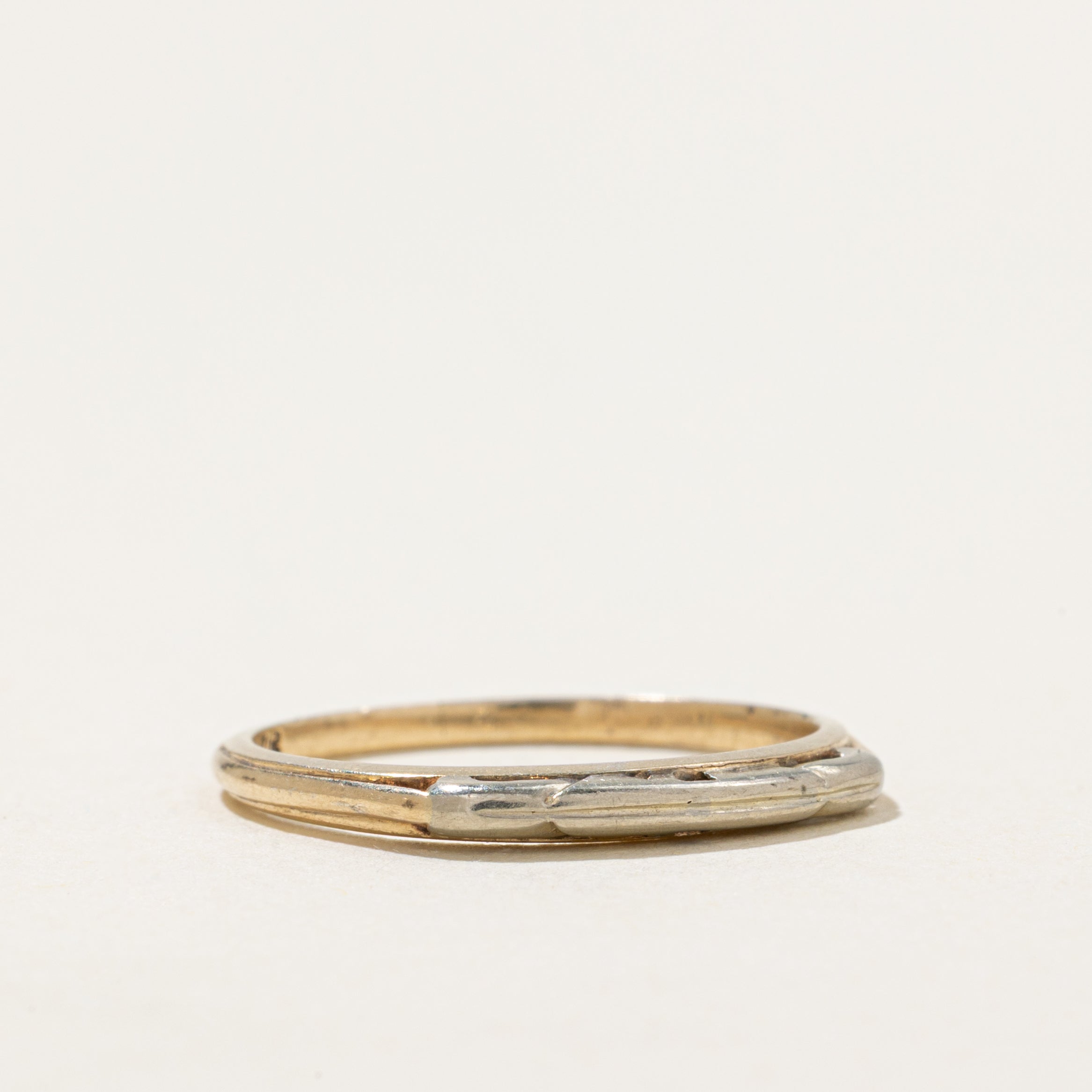 'Birks' 14k Two Tone Gold Thin Ring | SZ 5.5