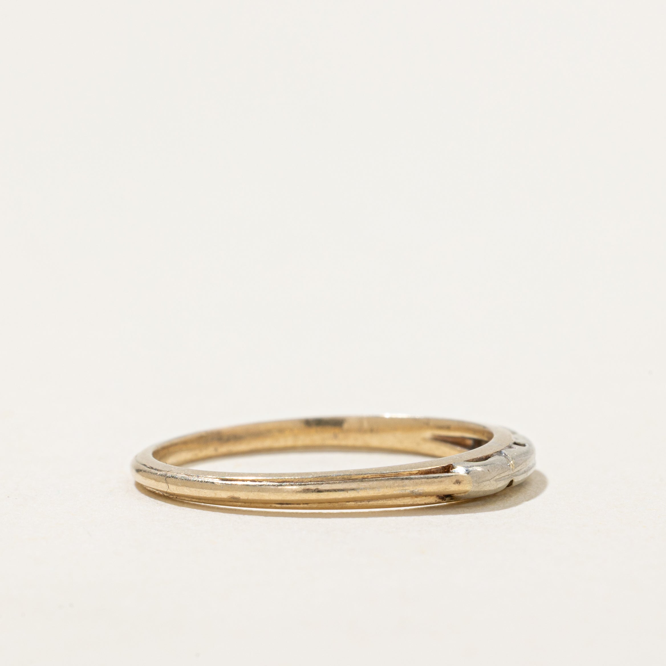 'Birks' 14k Two Tone Gold Thin Ring | SZ 5.5
