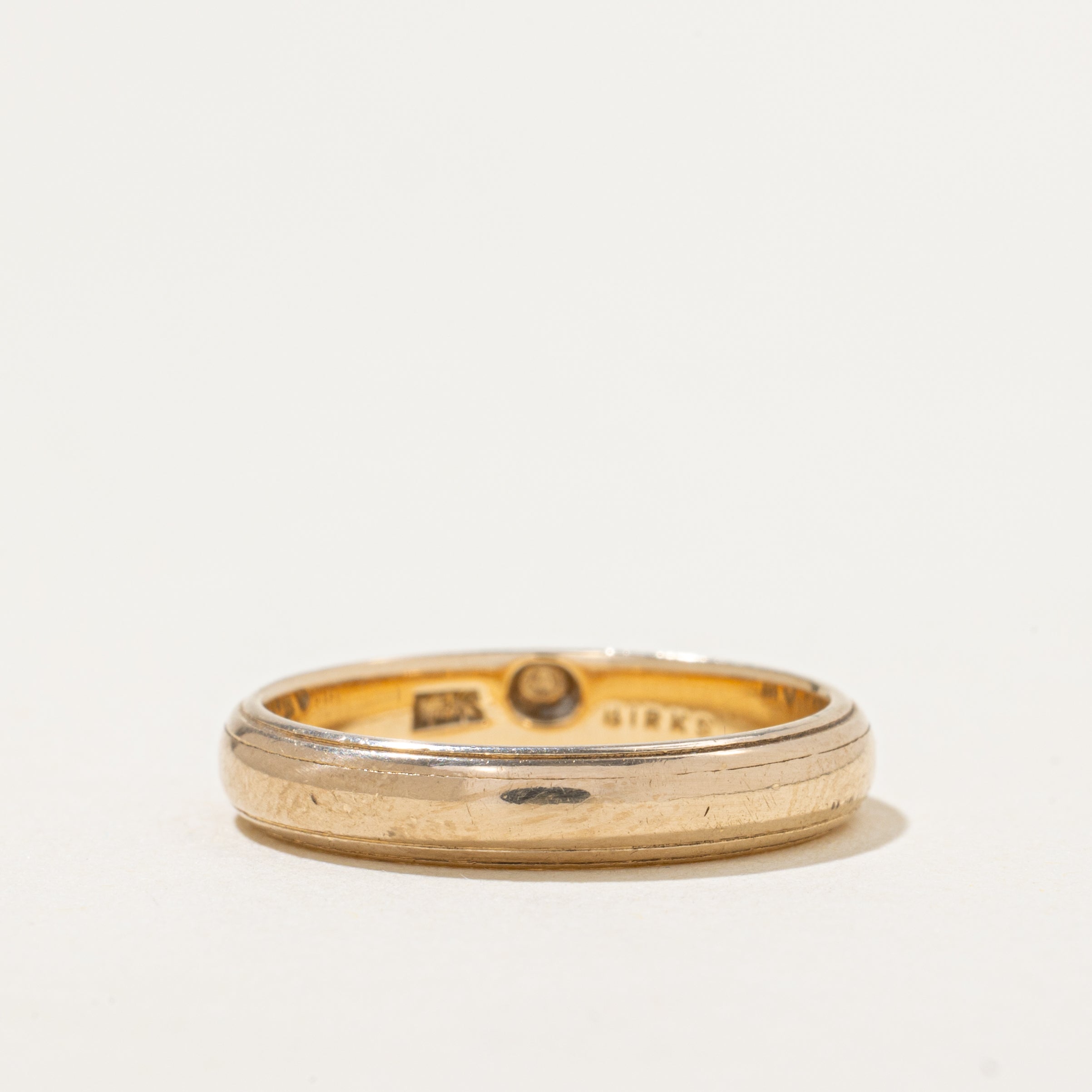 'Birks' 14k Yellow Gold Grooved Band | 3.5mm | SZ 6