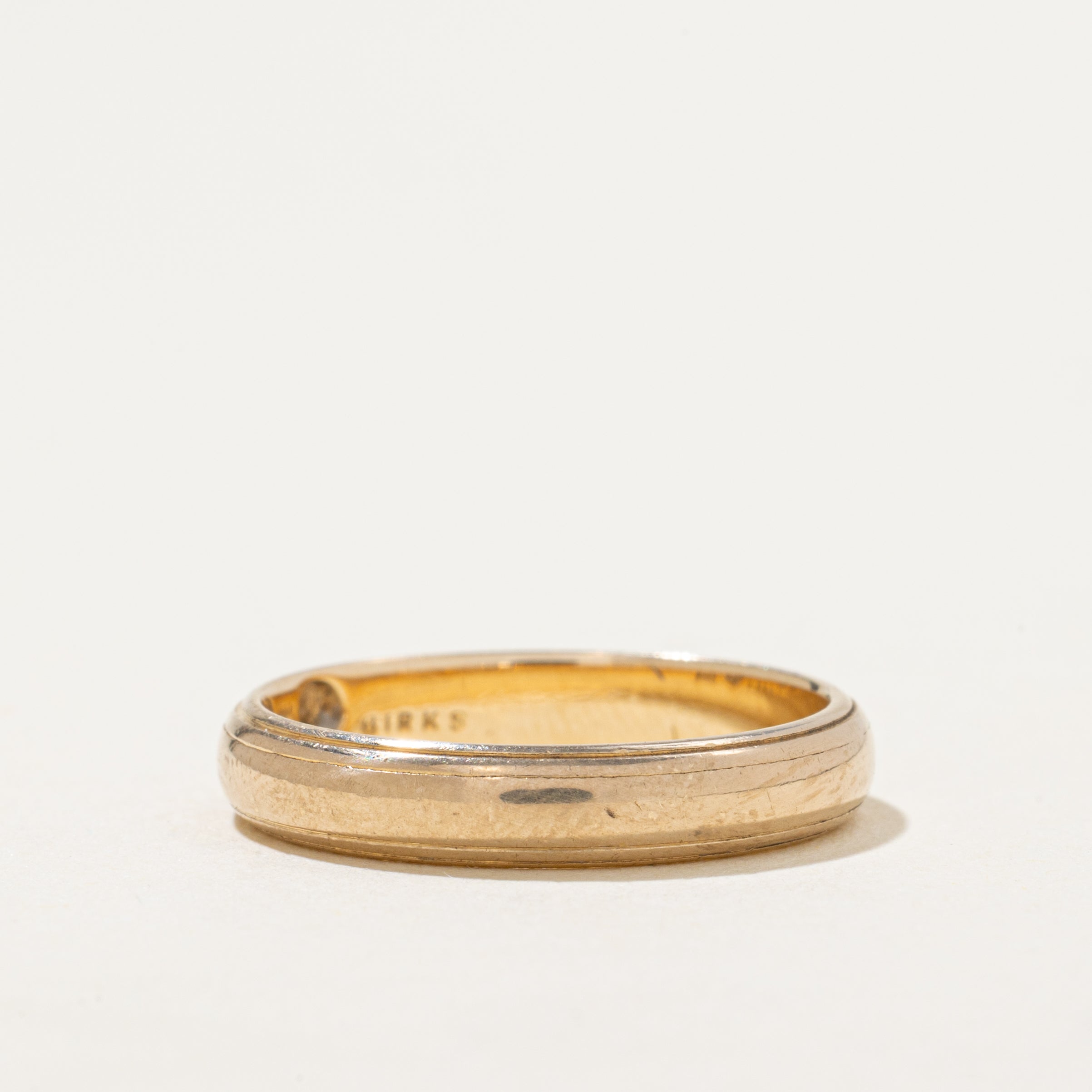 'Birks' 14k Yellow Gold Grooved Band | 3.5mm | SZ 6