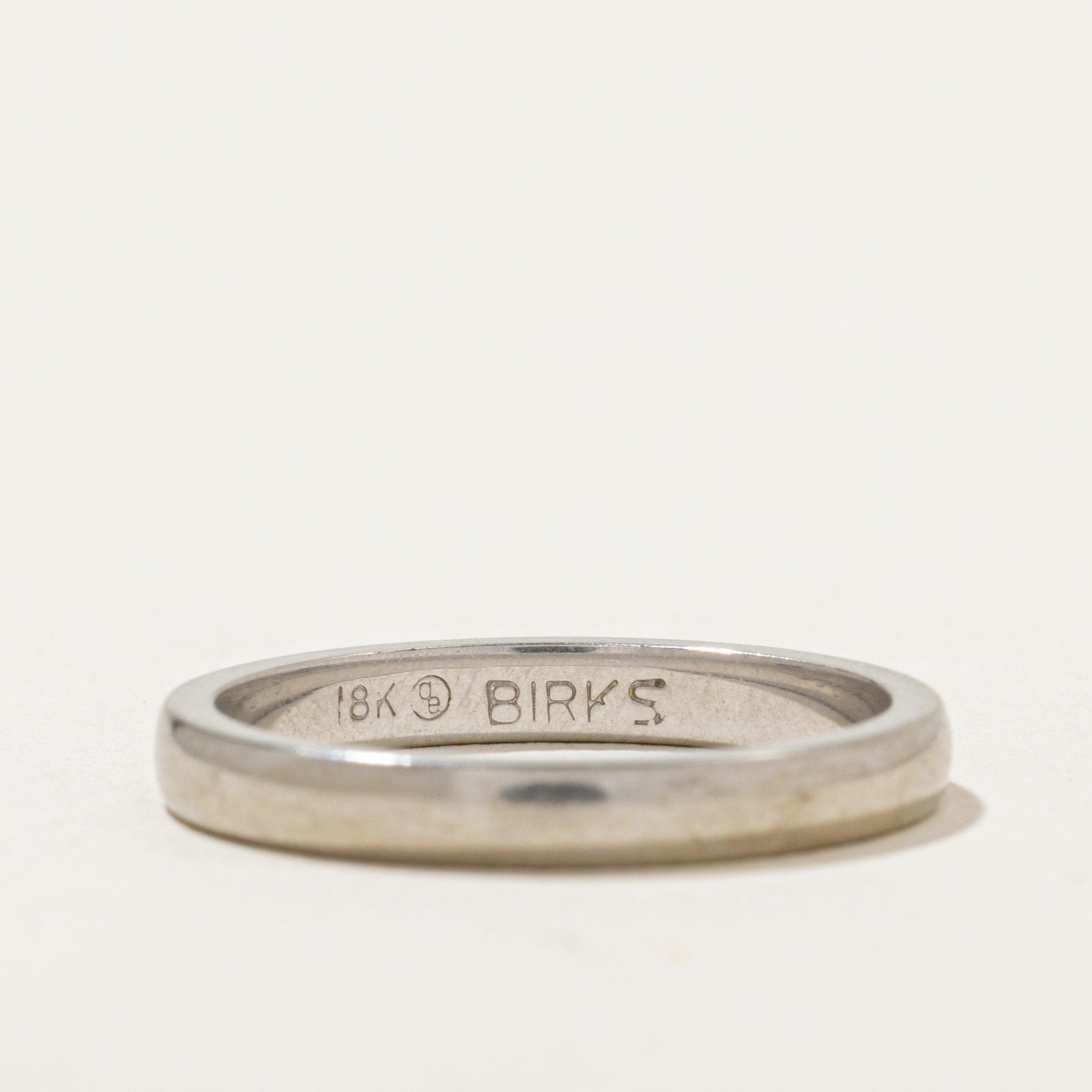 'Birks' 18k White Gold Plain Band | 2.6mm | SZ 6