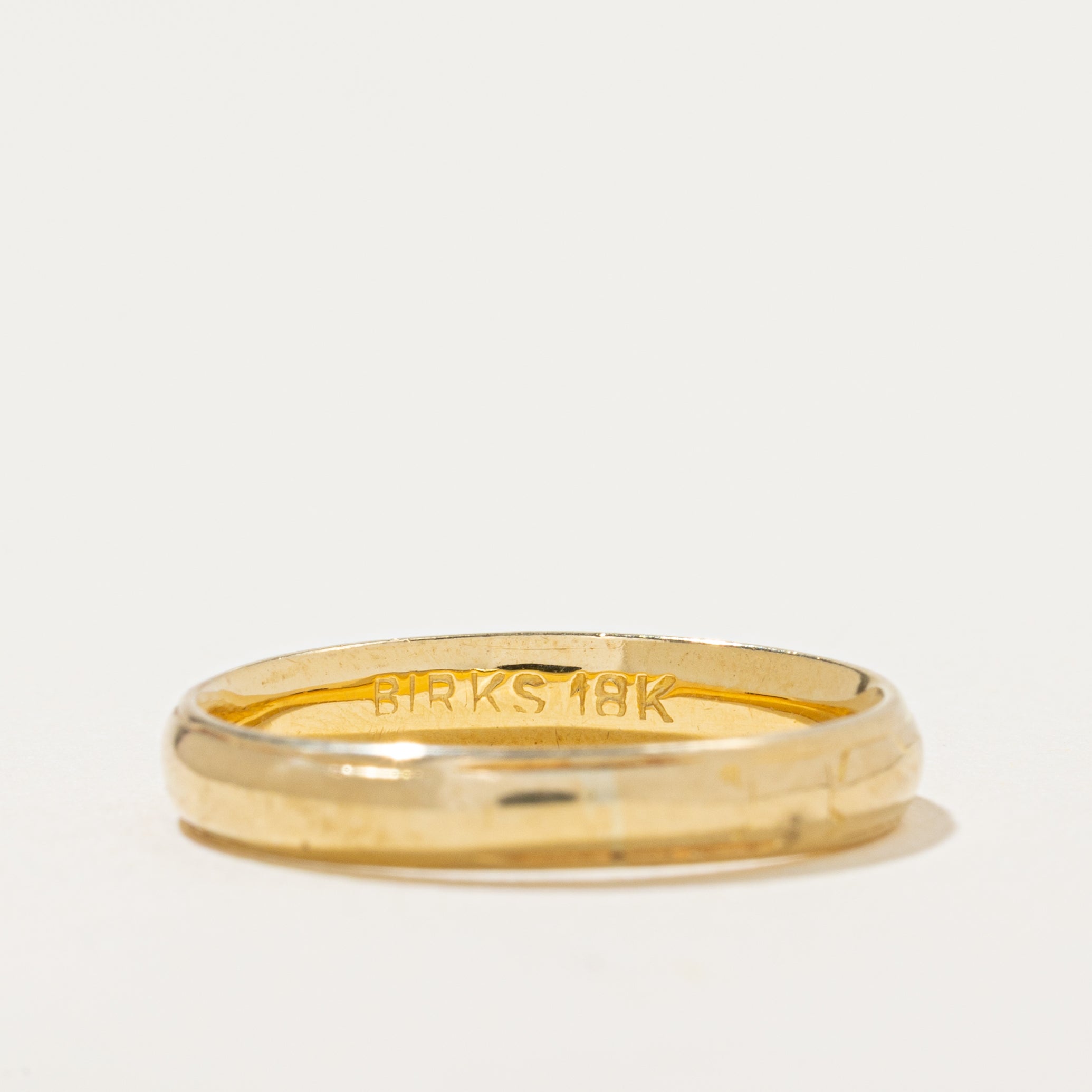 'Birks' 18k Yellow Gold Grooved Band | 3.5mm | SZ 7