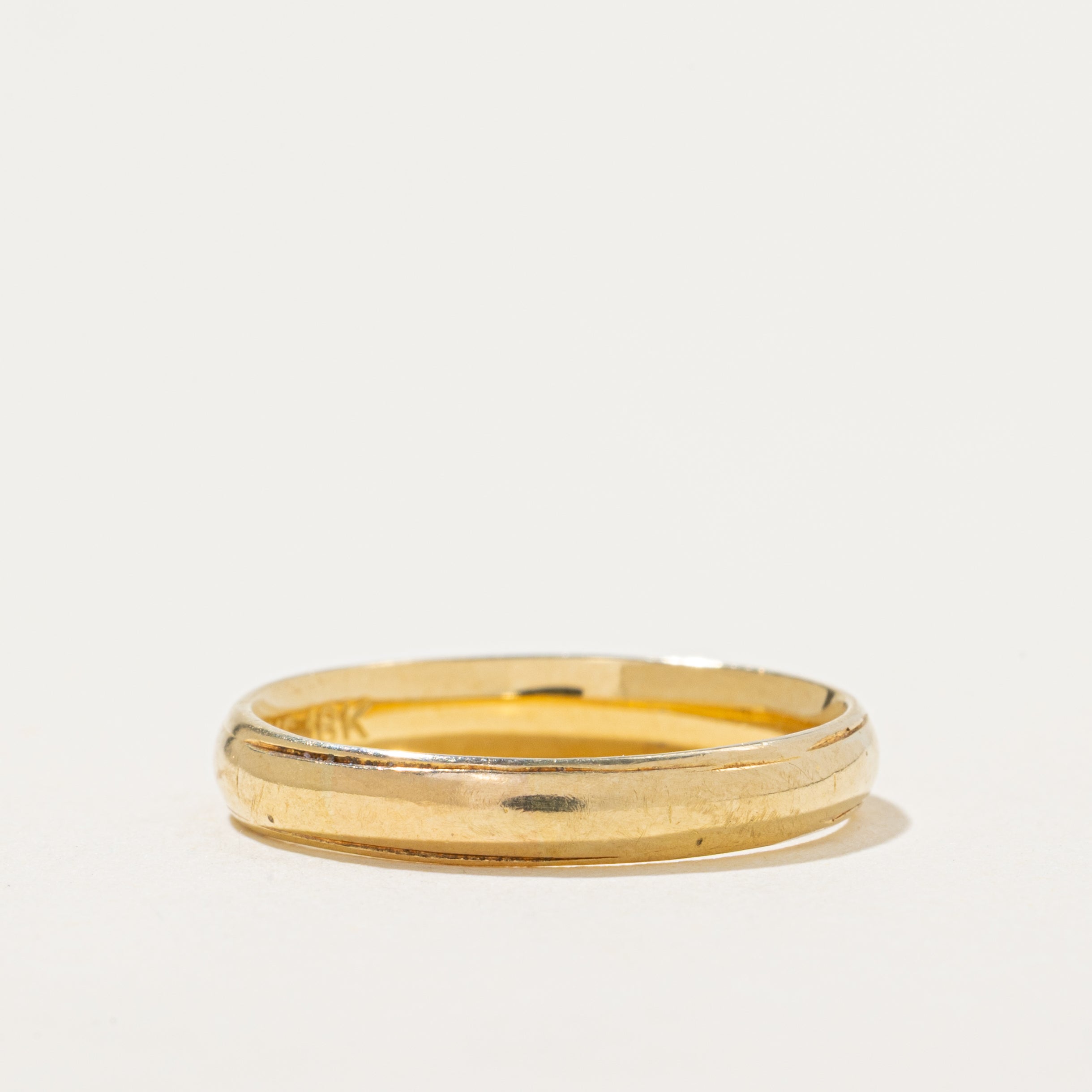 'Birks' 18k Yellow Gold Grooved Band | 3.5mm | SZ 7