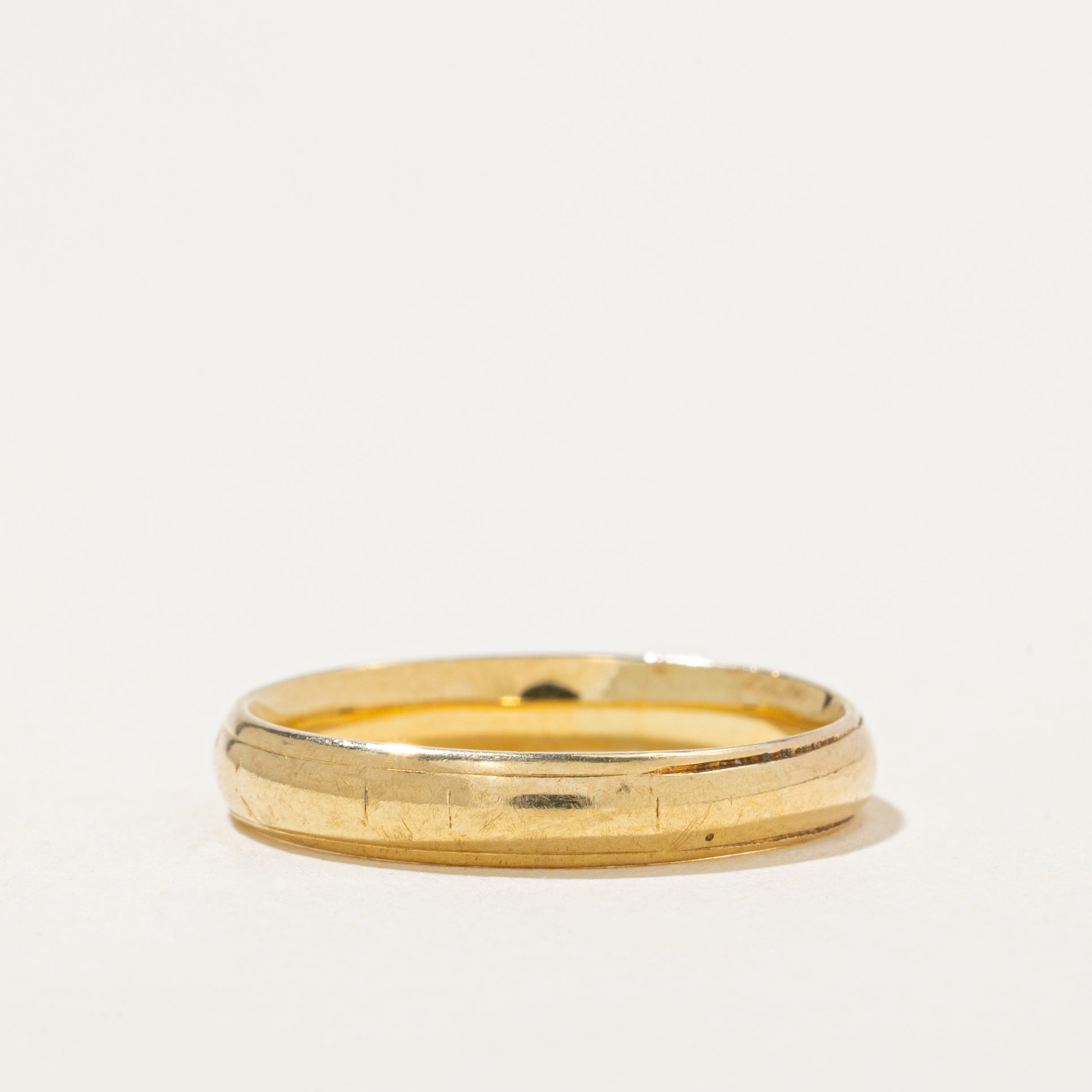 'Birks' 18k Yellow Gold Grooved Band | 3.5mm | SZ 7