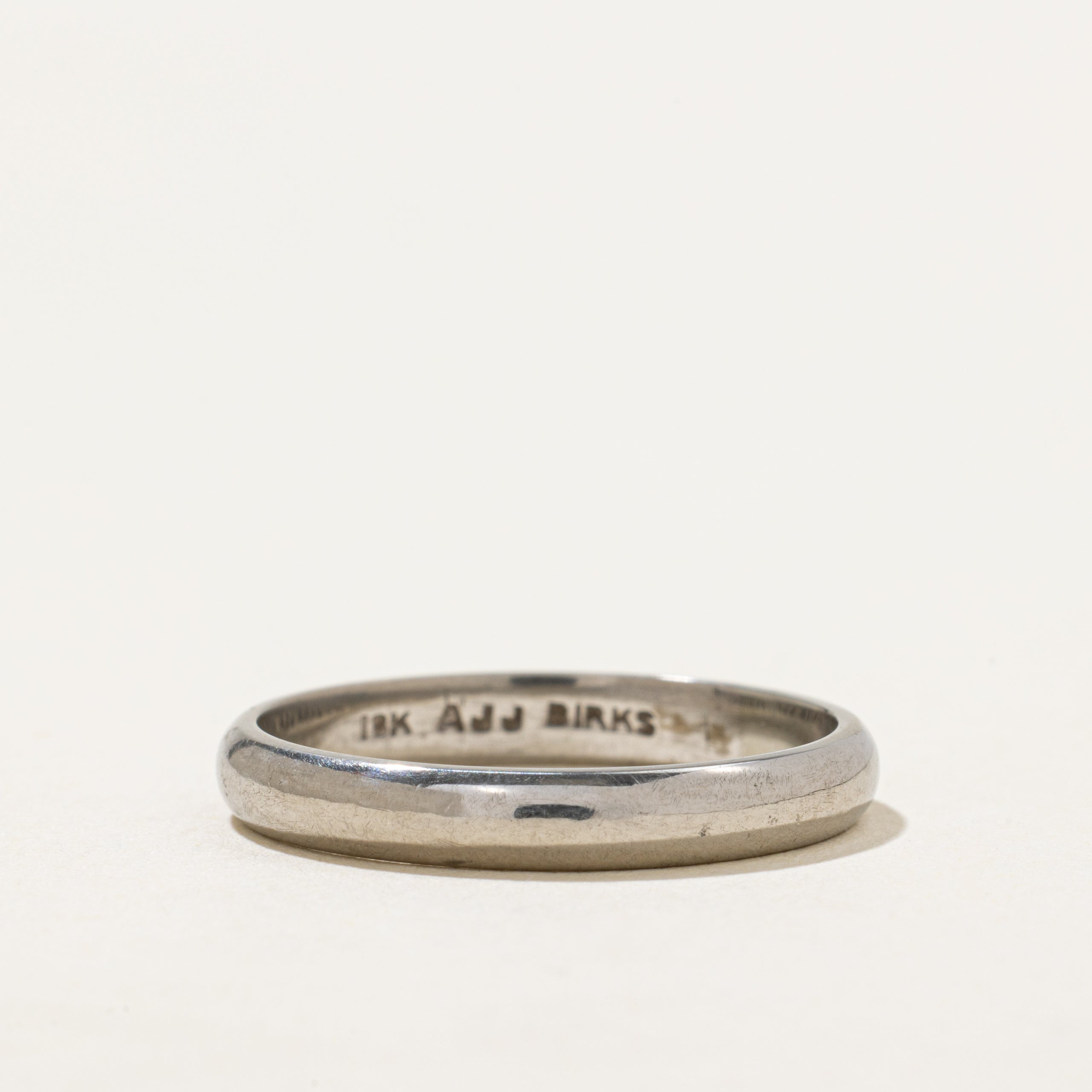 'Birks' 18k White Gold Plain Band | 3.25mm | SZ 8