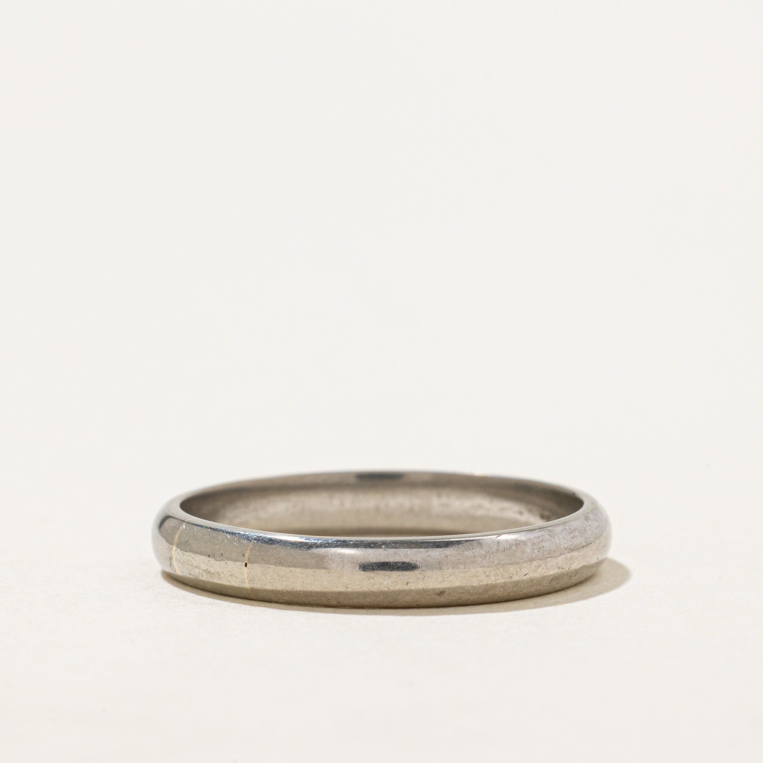 'Birks' 18k White Gold Plain Band | 3.25mm | SZ 8