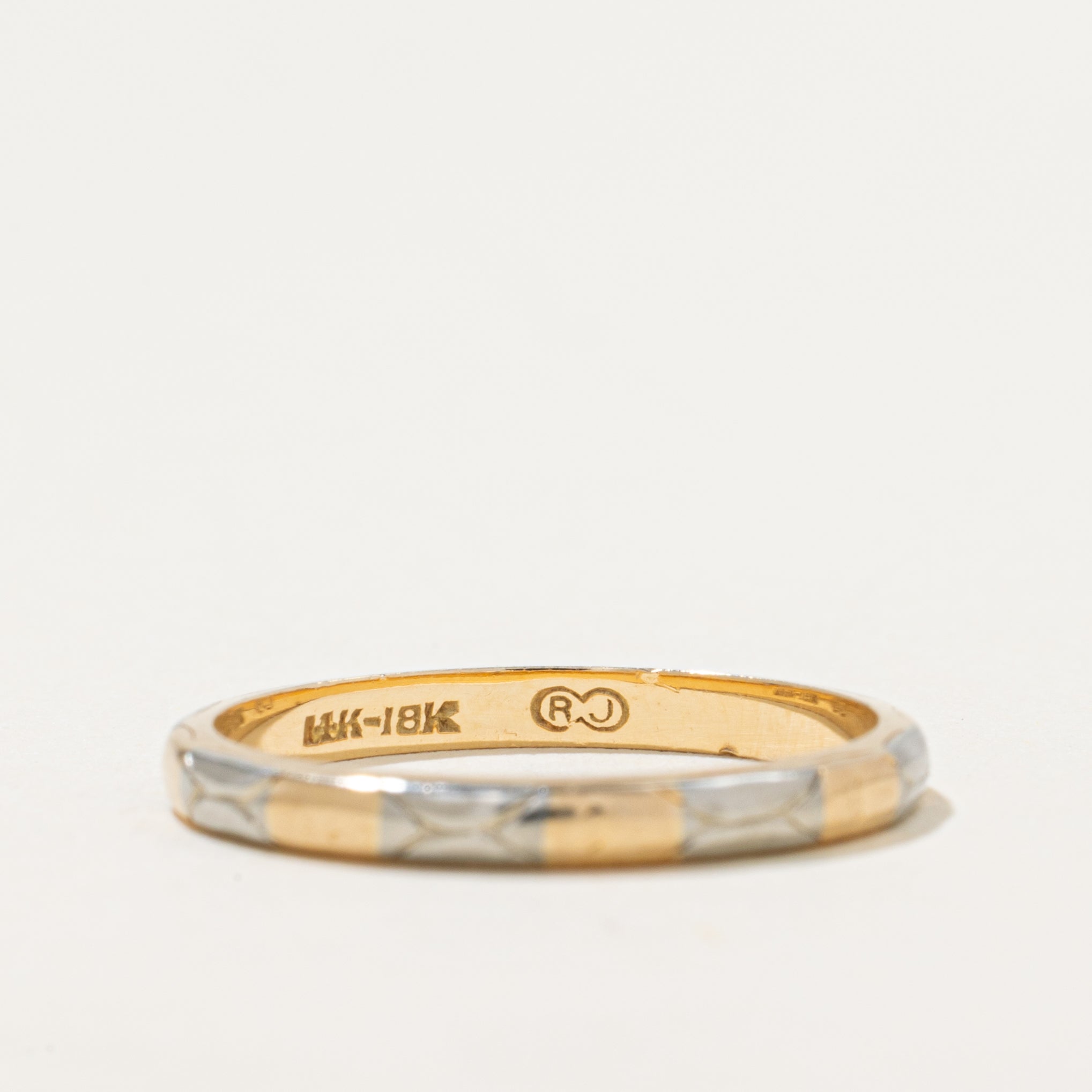 Alliance bicolore en or 14-18 carats | 2,2 mm | Taille 6,5