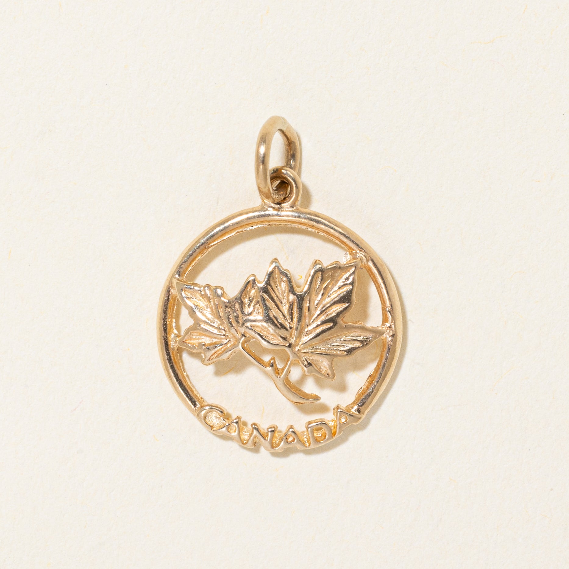 10k Yellow Gold Openwork Maple Leaf Charm
