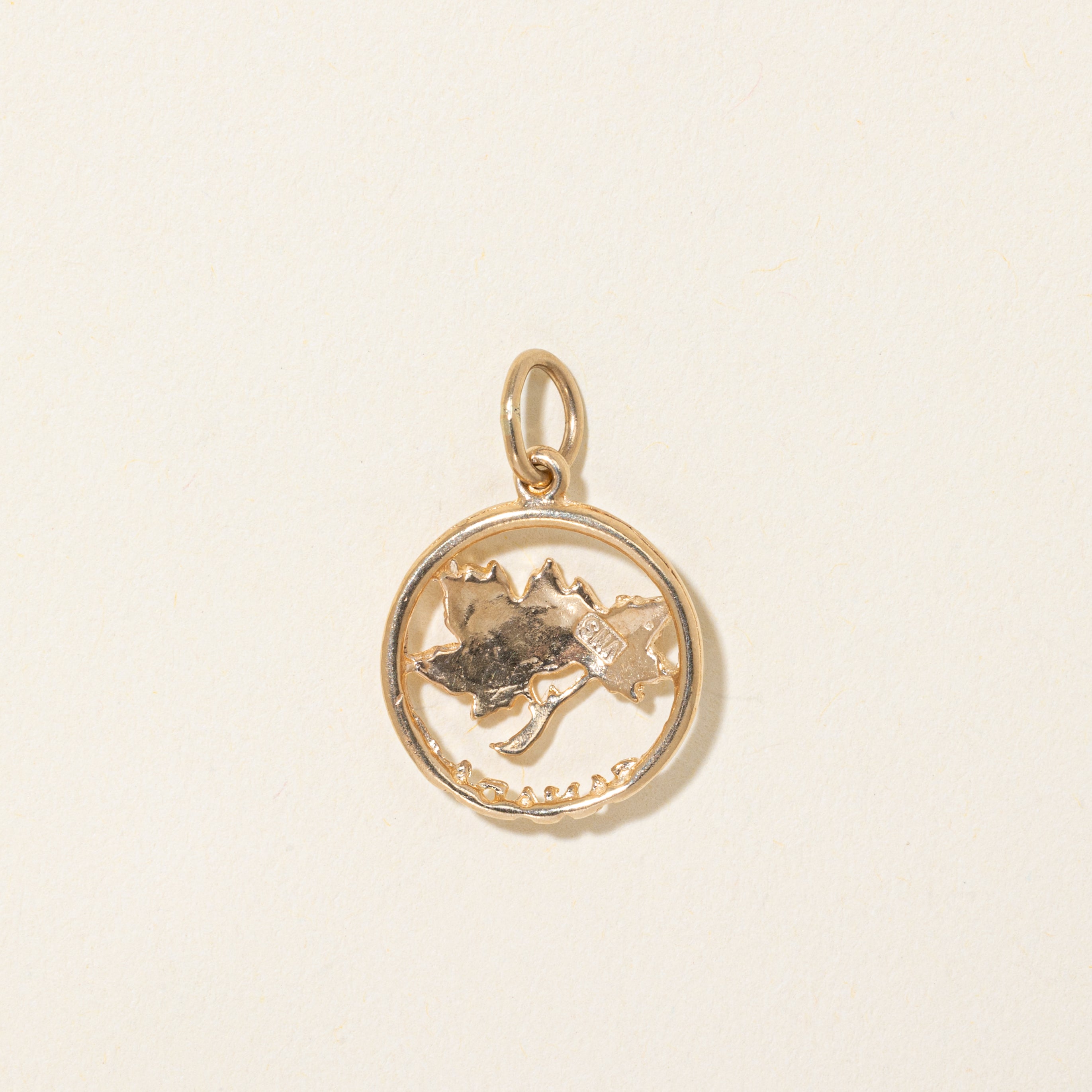 10k Yellow Gold Openwork Maple Leaf Charm