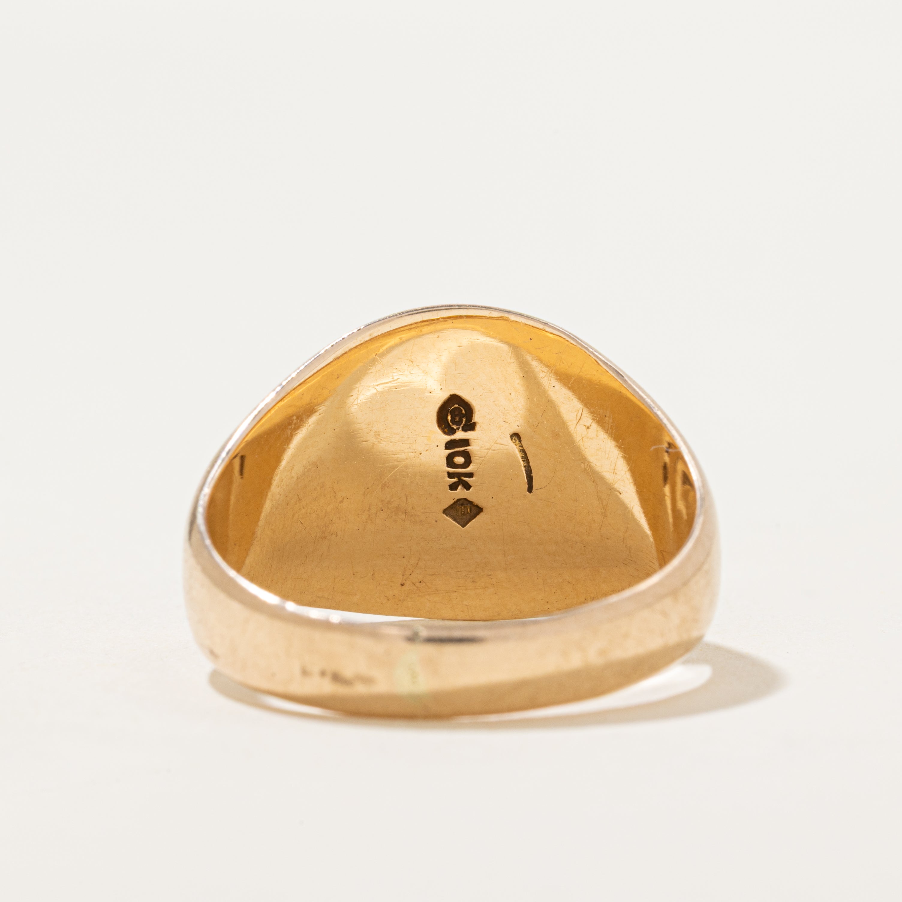 Vintage Canadian 10k "WHJ" Initial Signet Ring | SZ 10.5