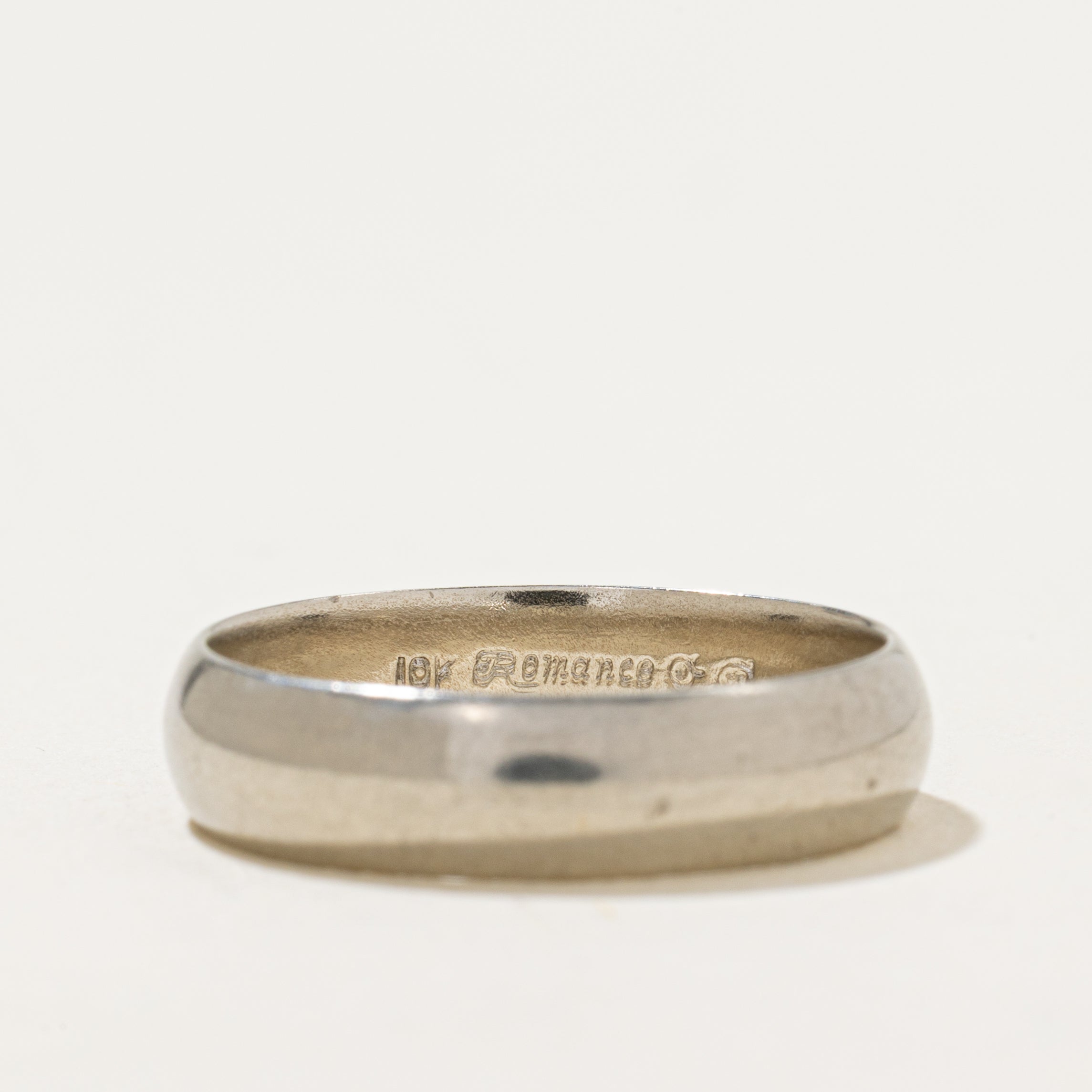 Vintage Canadian 10k White Gold Plain Band | 5mm | SZ 9