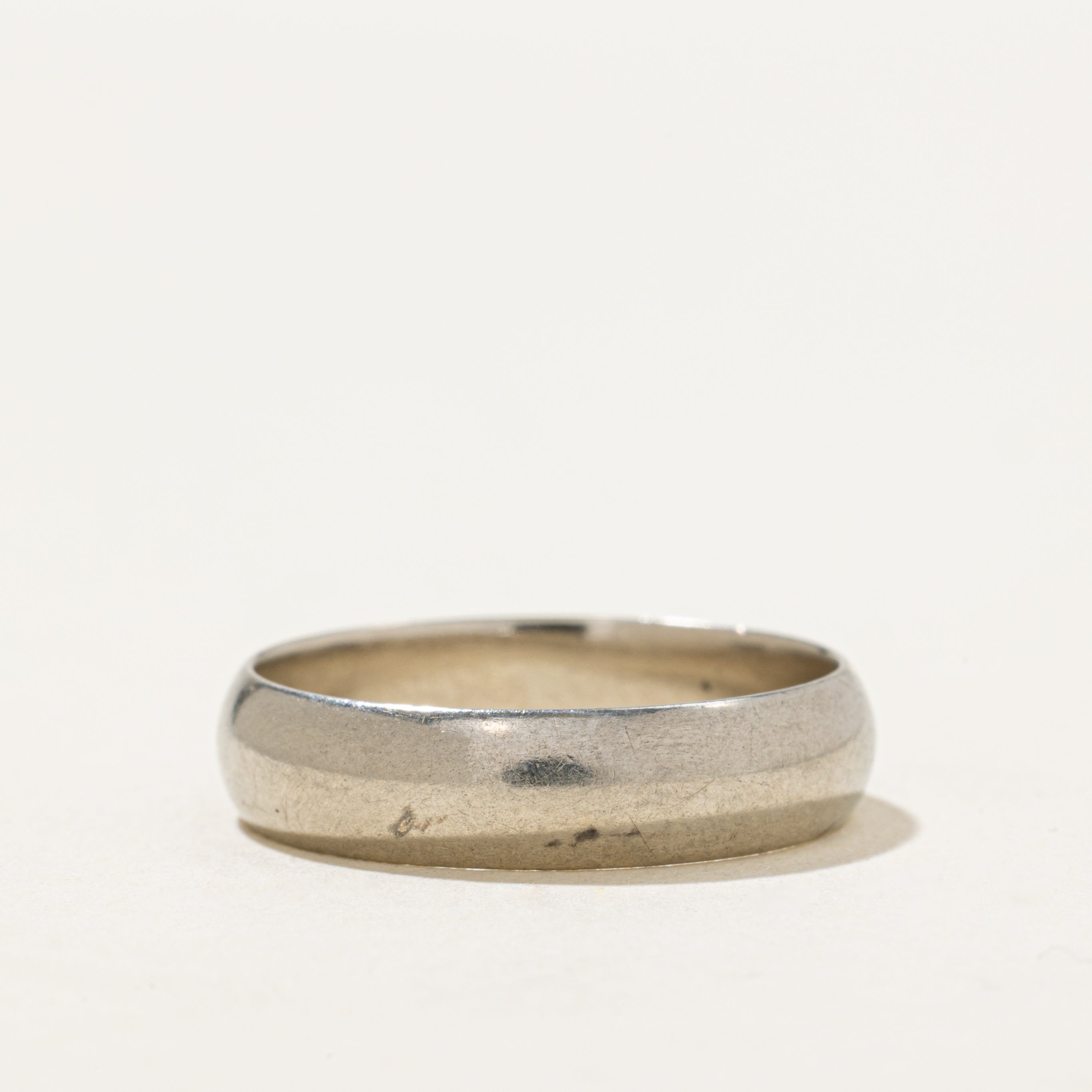 Vintage Canadian 10k White Gold Plain Band | 5mm | SZ 9