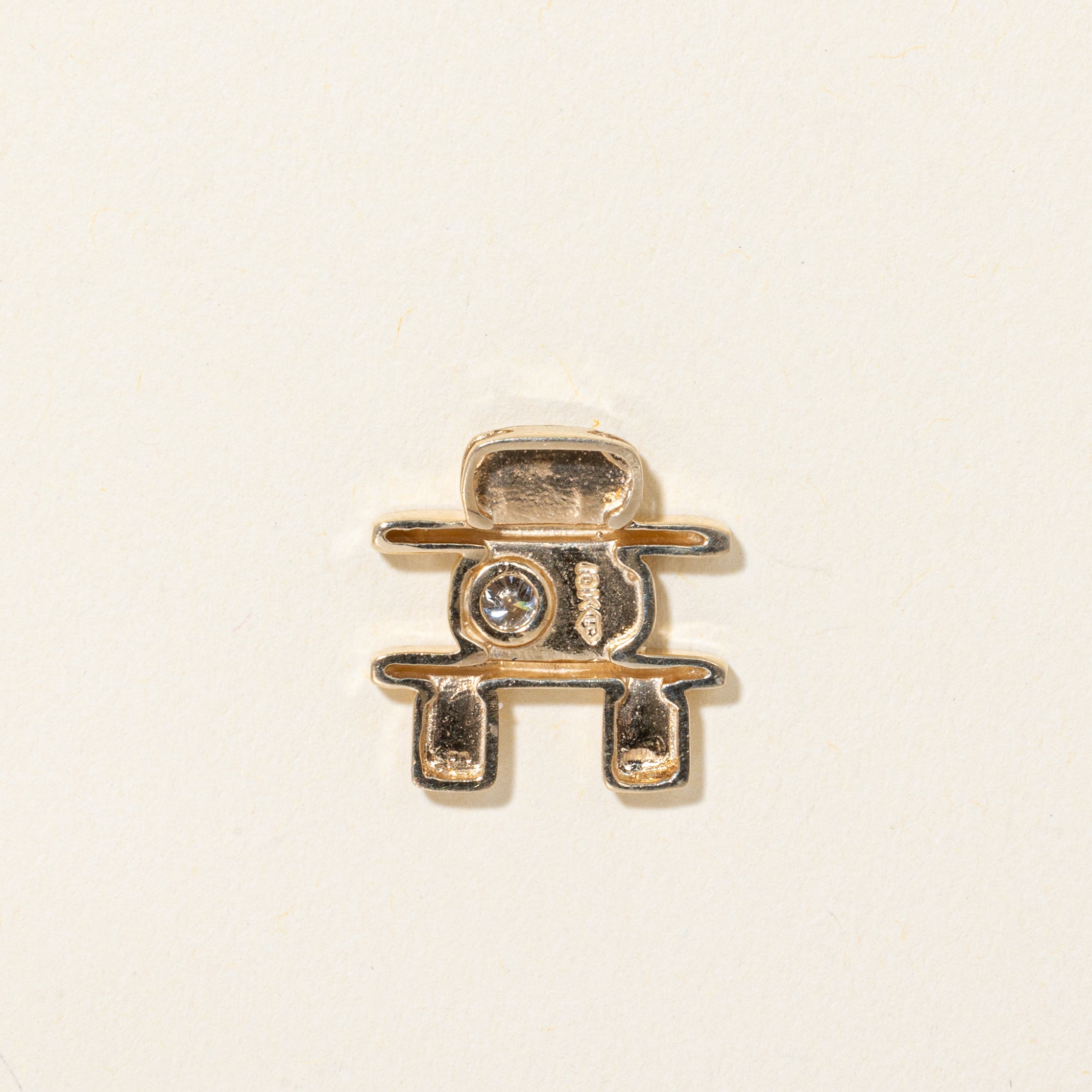 10k Single Stone Diamond Inukshuk Charm | 0.08ct