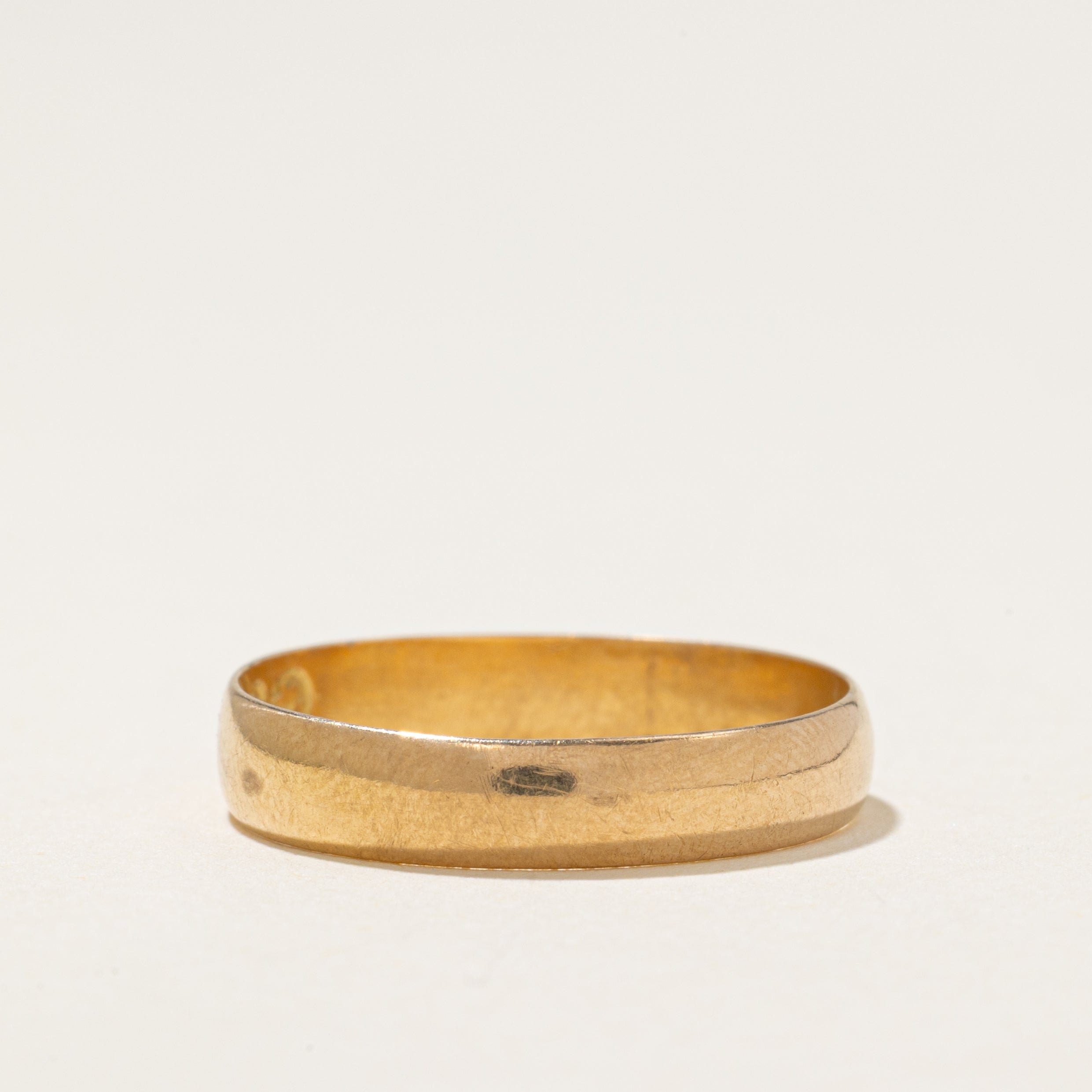Vintage Canadian Pseudo Hallmarked 18k Yellow Gold Band | 4.5mm | SZ 8.5