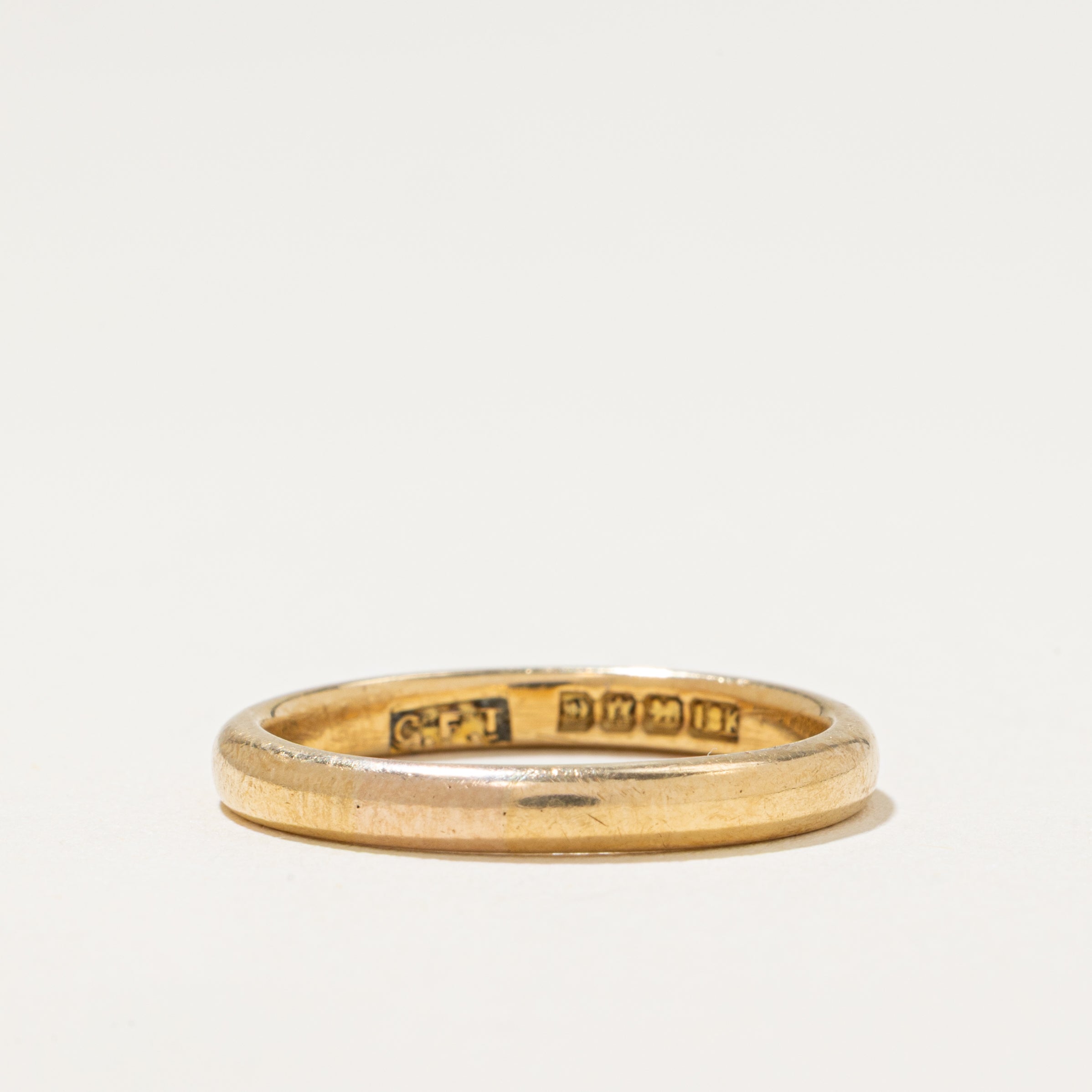 Vintage Canadian Pseudo Hallmarked 18k Yellow Gold Band | 2.7mm | SZ 6.75
