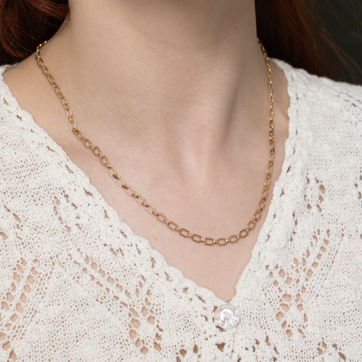 Italian 10K Rose Gold Trombone Chain | 18.5"